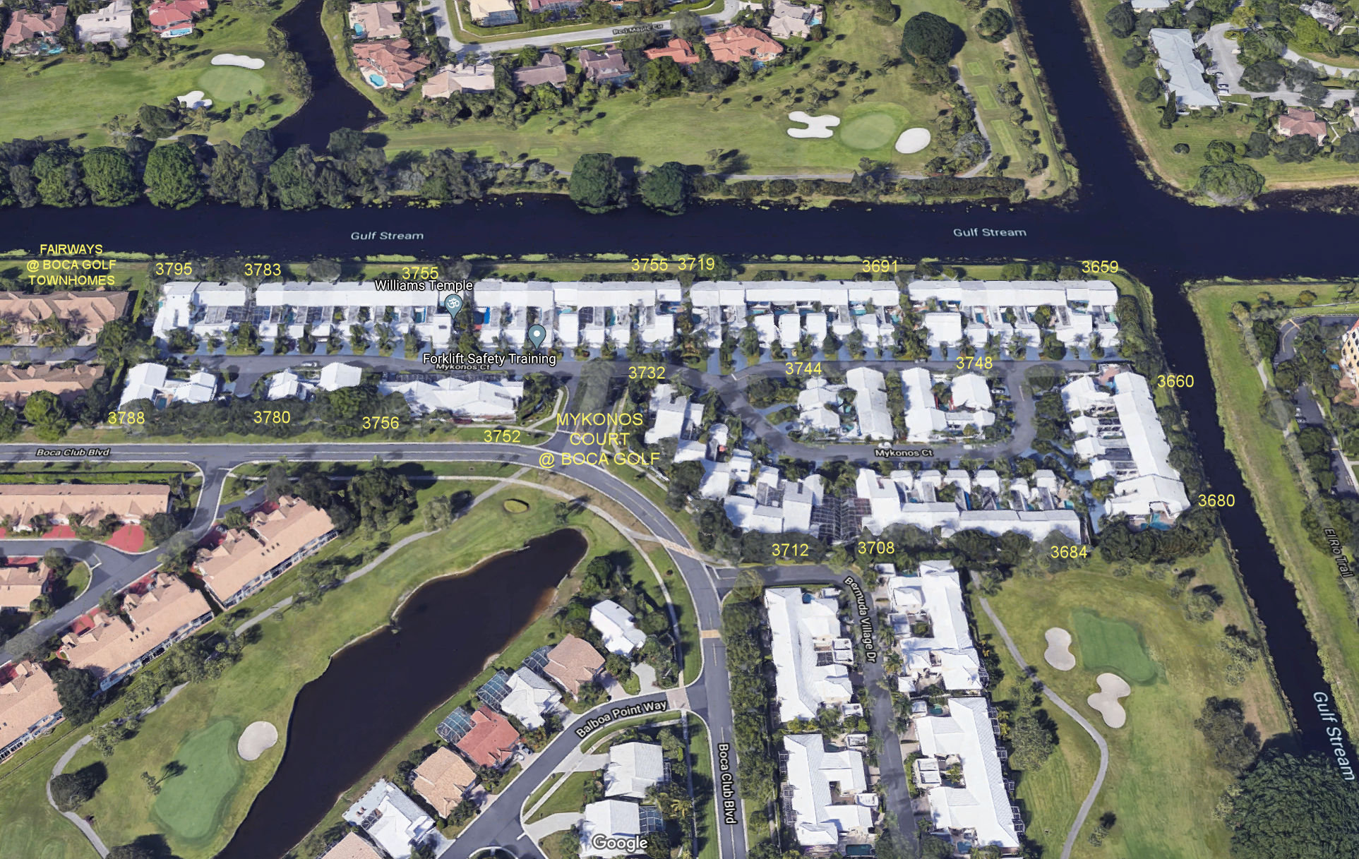 Aerial photo of Mykonos Court of Boca Raton