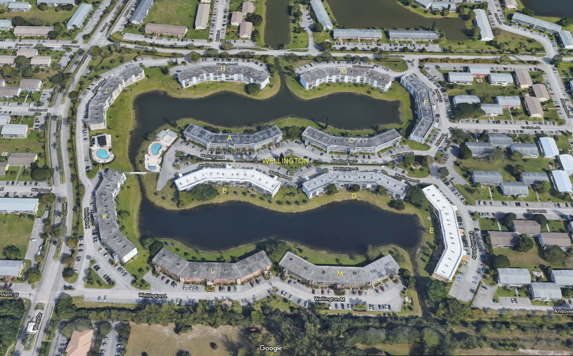 Aerial photo of Wellington A-M