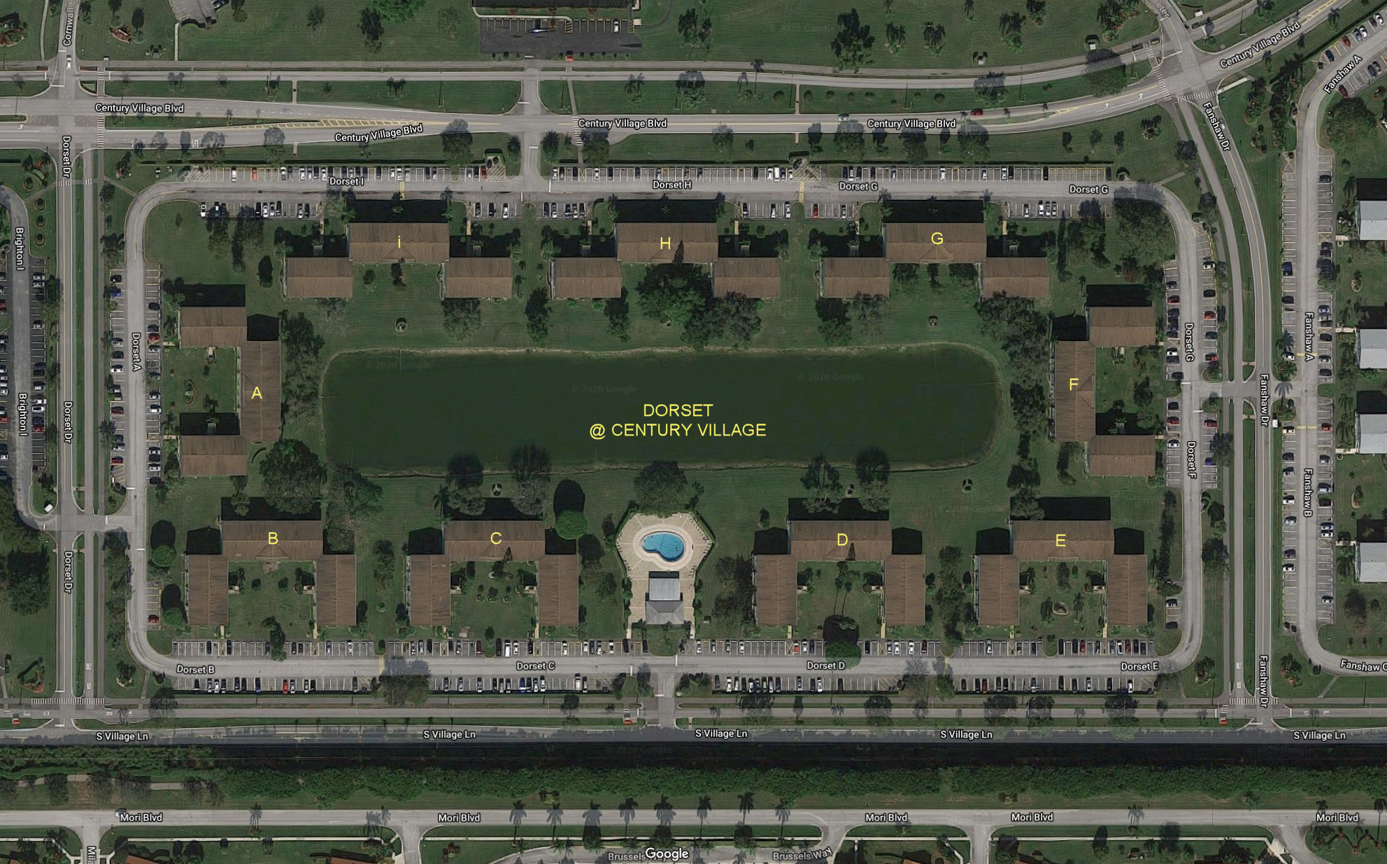 Aerial photo of Dorset at Century Village (A to I)