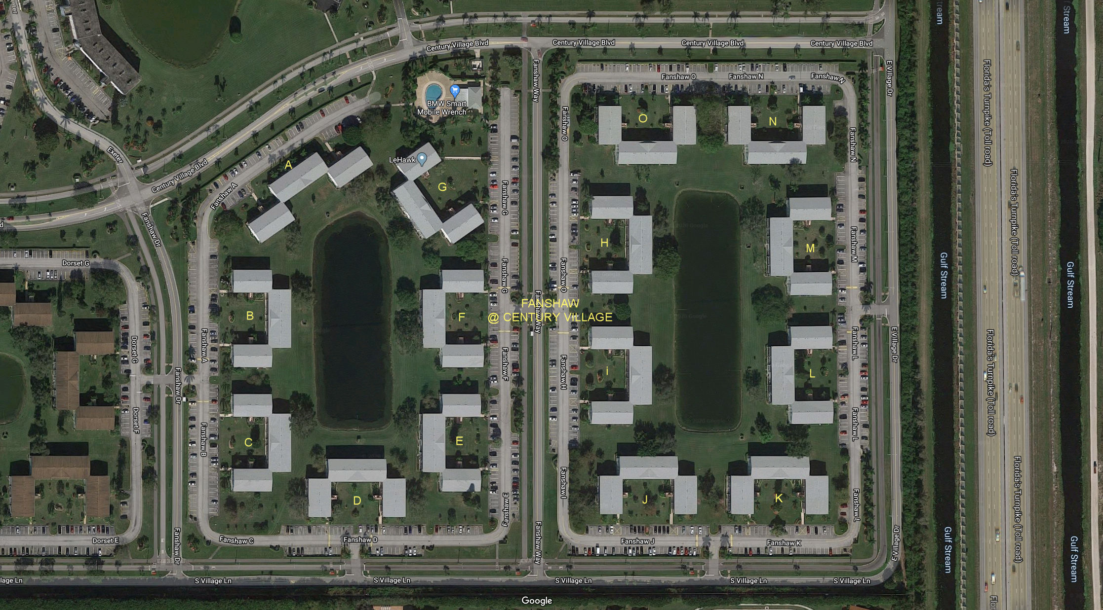 Aerial photo of Fanshaw at Century Village (A to O)