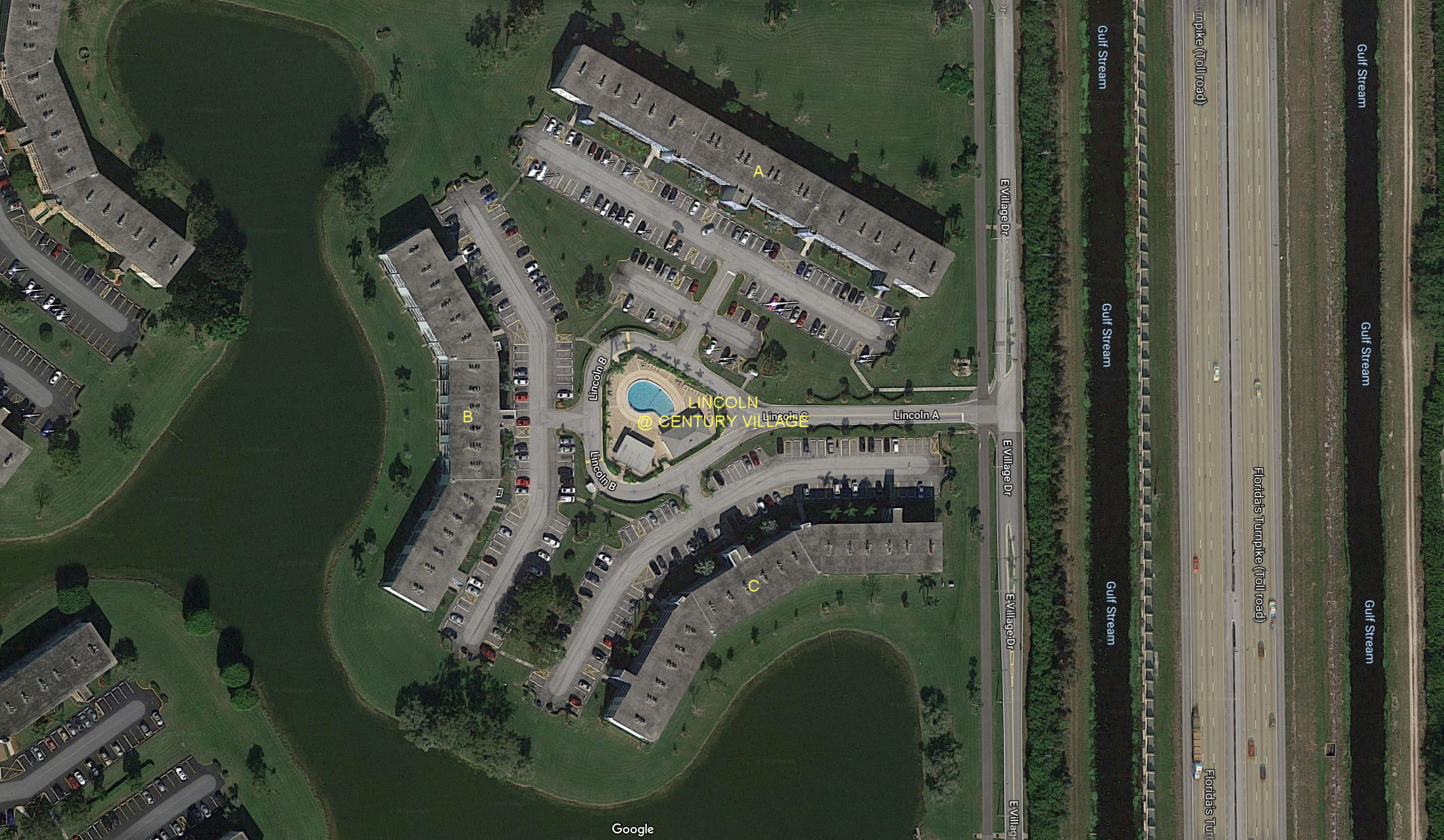 Aerial photo of Lincoln at Century Village A B&C