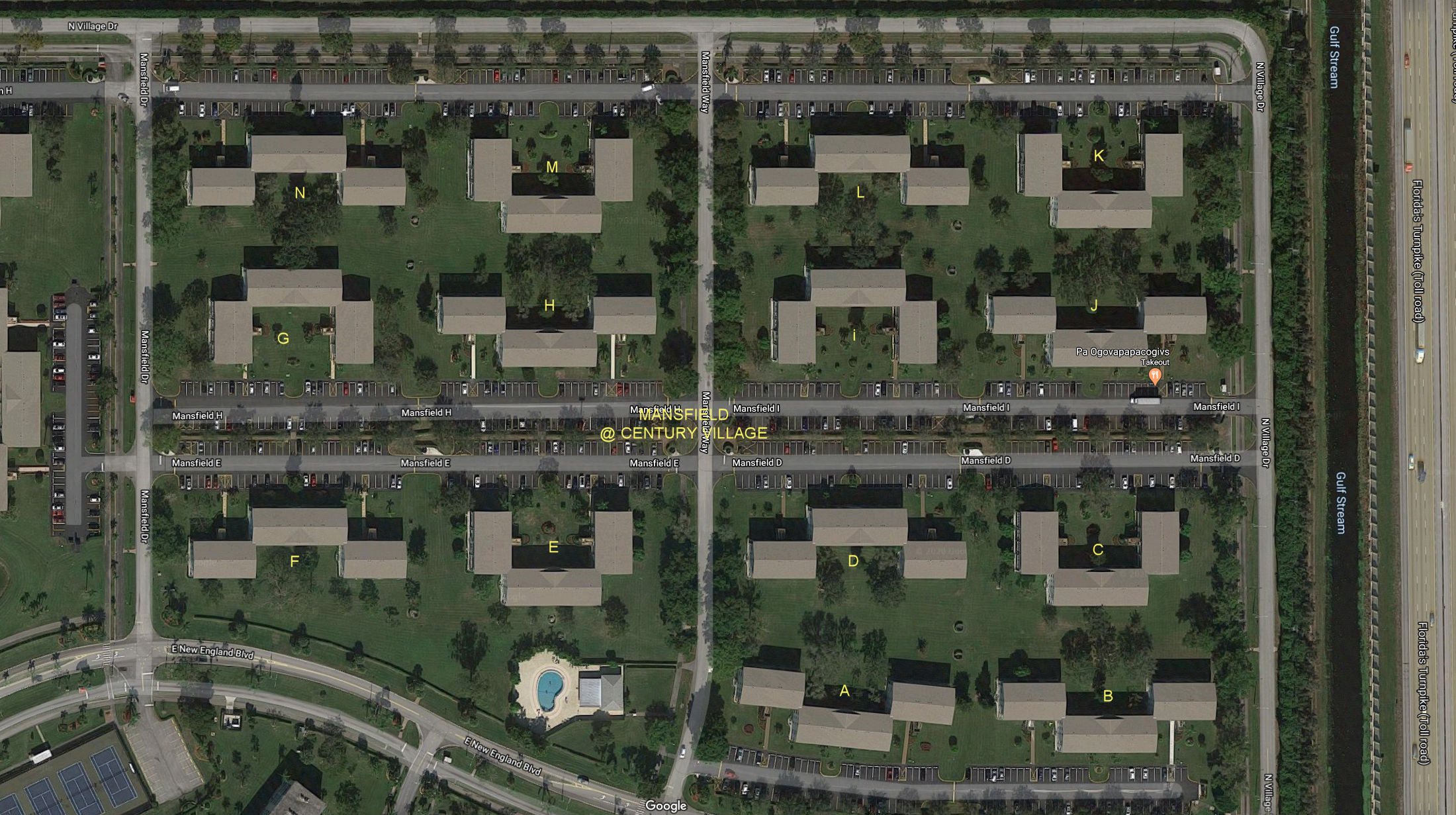 Aerial photo of Mansfield at Century Village (A to N)