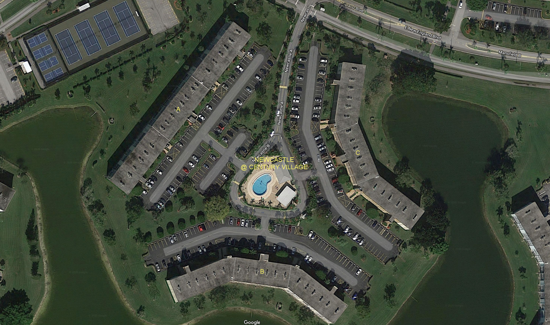 Aerial photo of Newcastle at Century Village A B&C