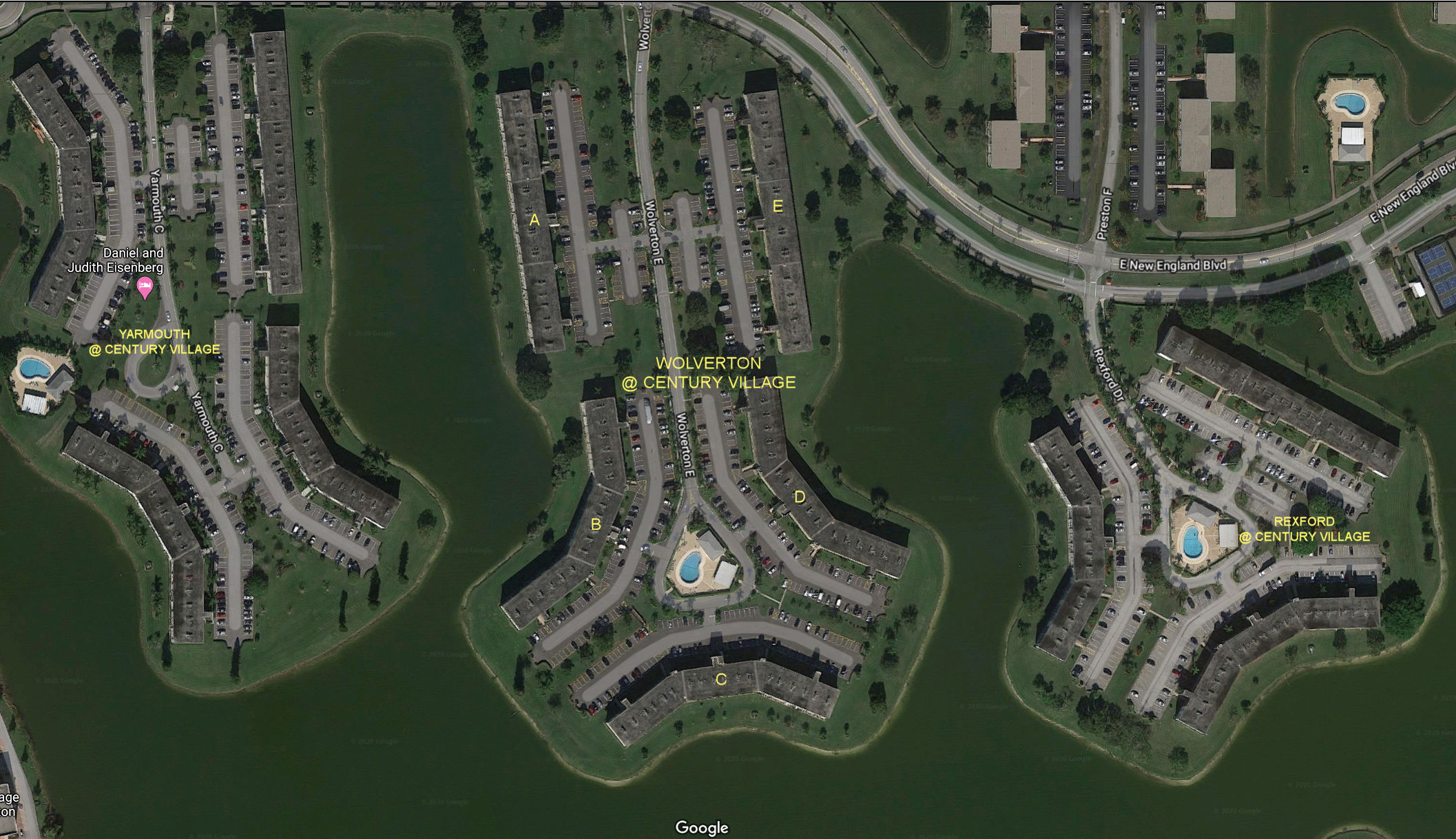 Aerial photo of Wolverton at Century Village (A to E)