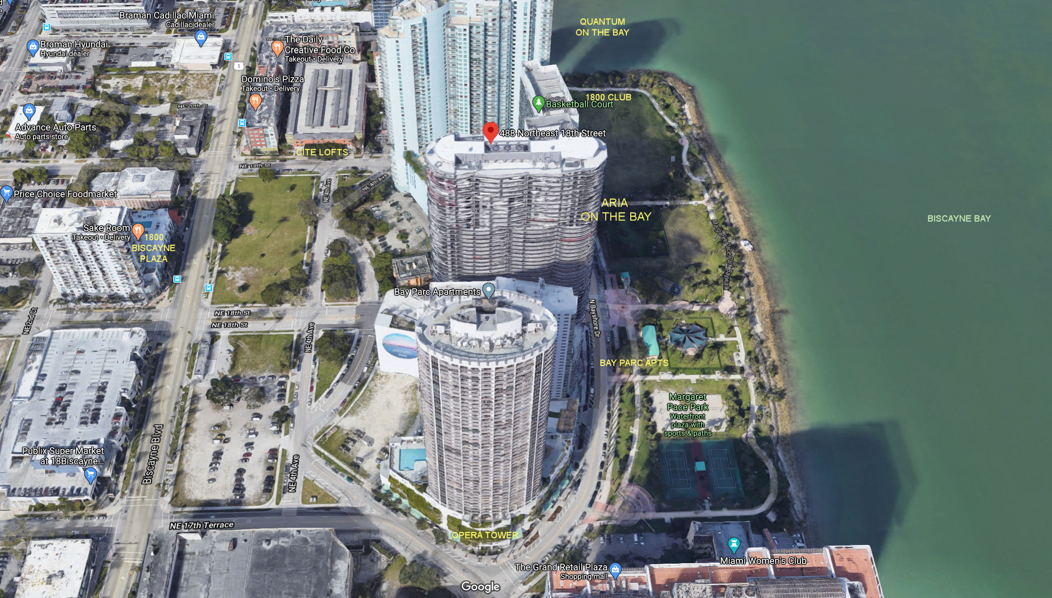 Aerial photo of Aria on the Bay