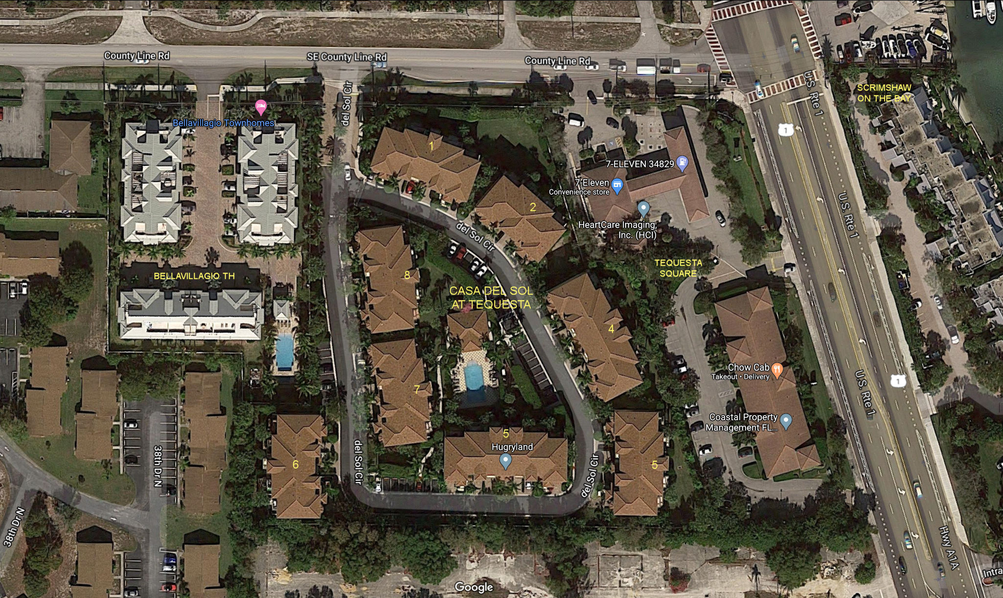 Aerial photo of Casa del Sol at Tequesta