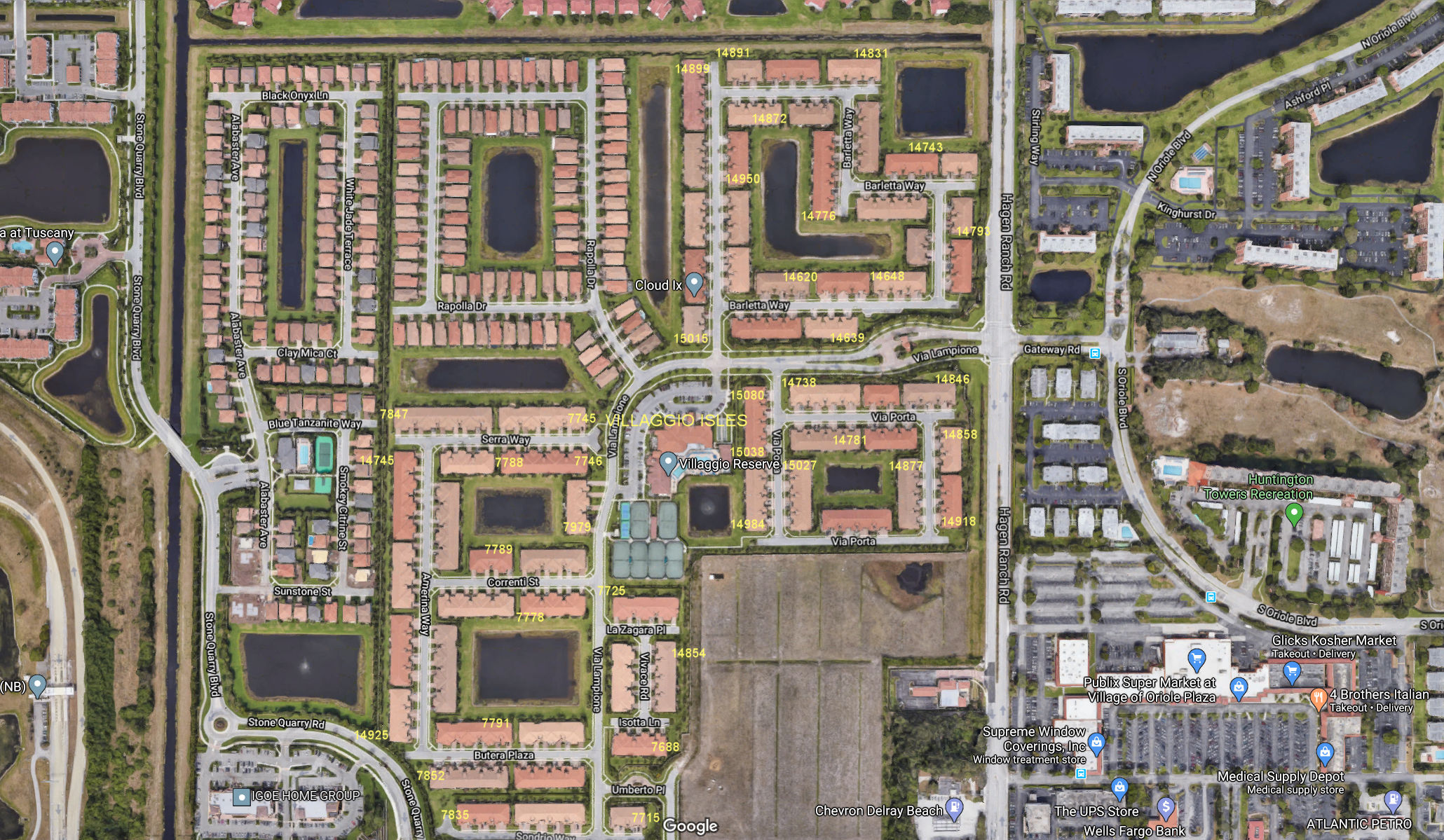 Aerial photo of Villaggio Isles