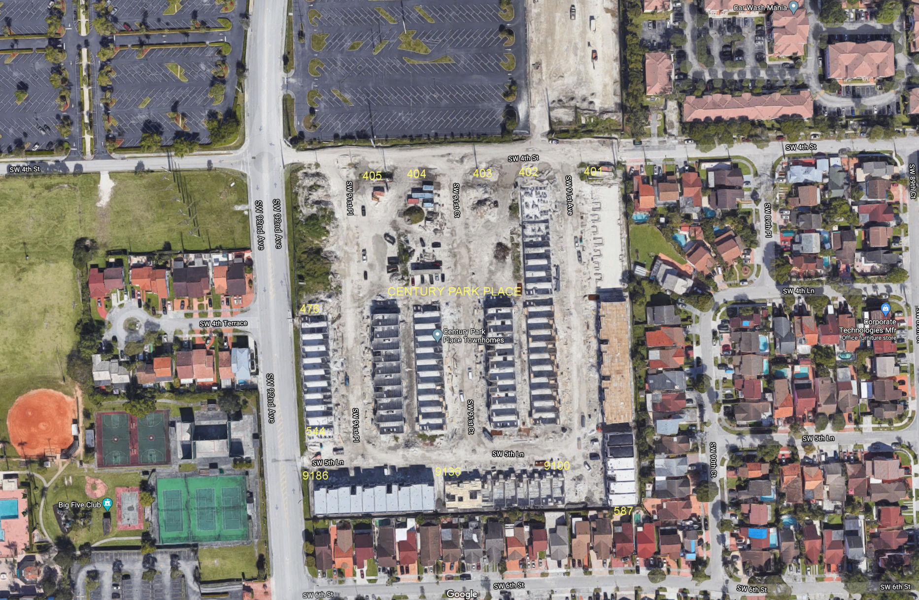 Aerial photo of Century Park Place