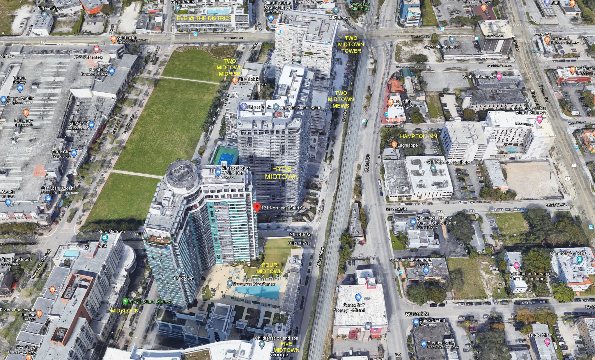 Aerial photo of Hyde Midtown