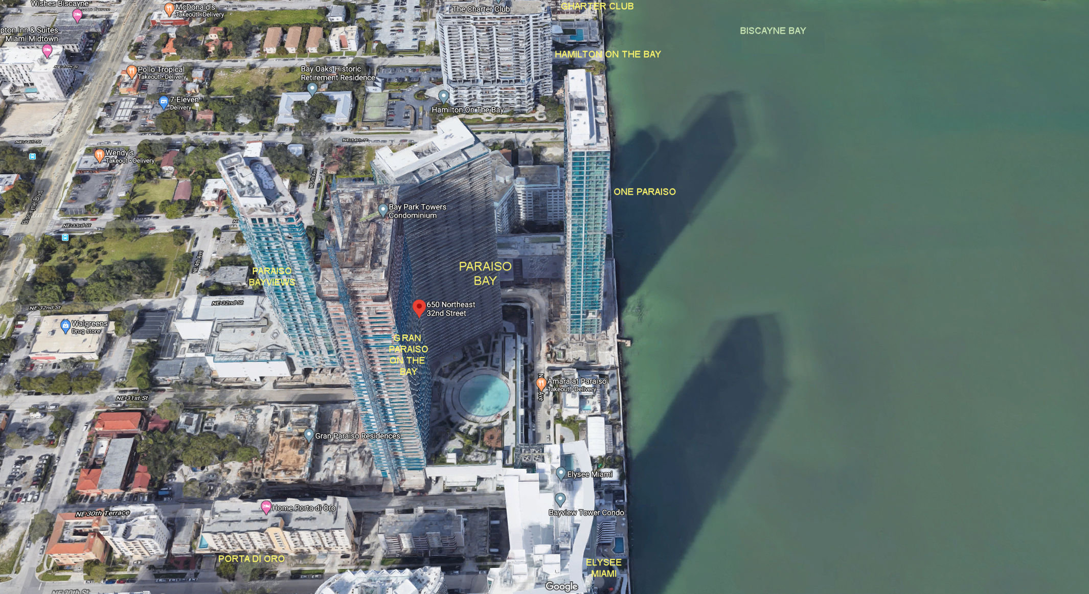 Aerial photo of Paraiso Bay