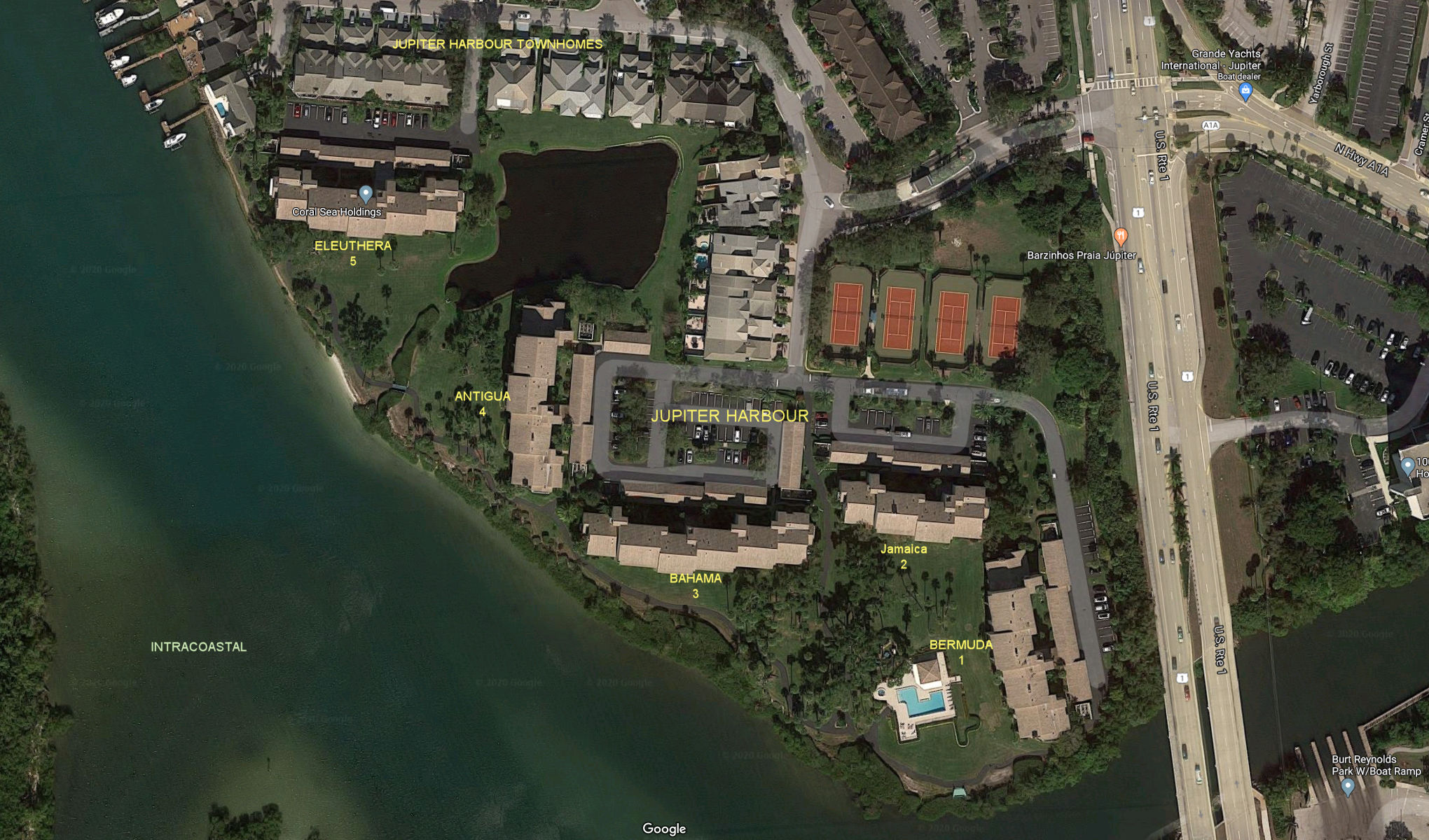 Aerial photo of Jupiter Harbour