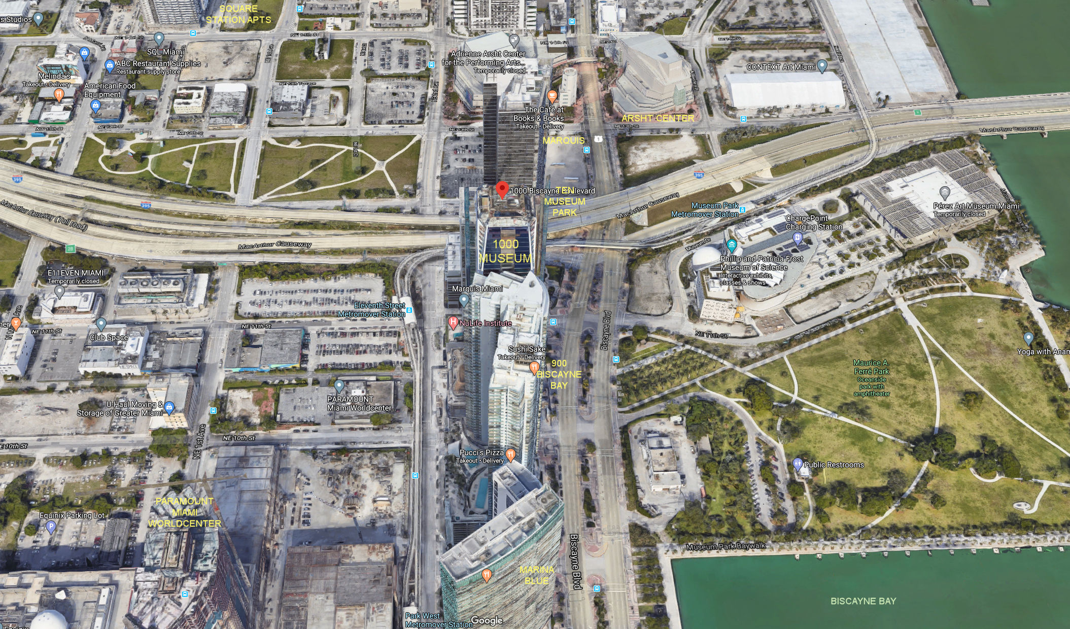 Aerial photo of One Thousand Museum