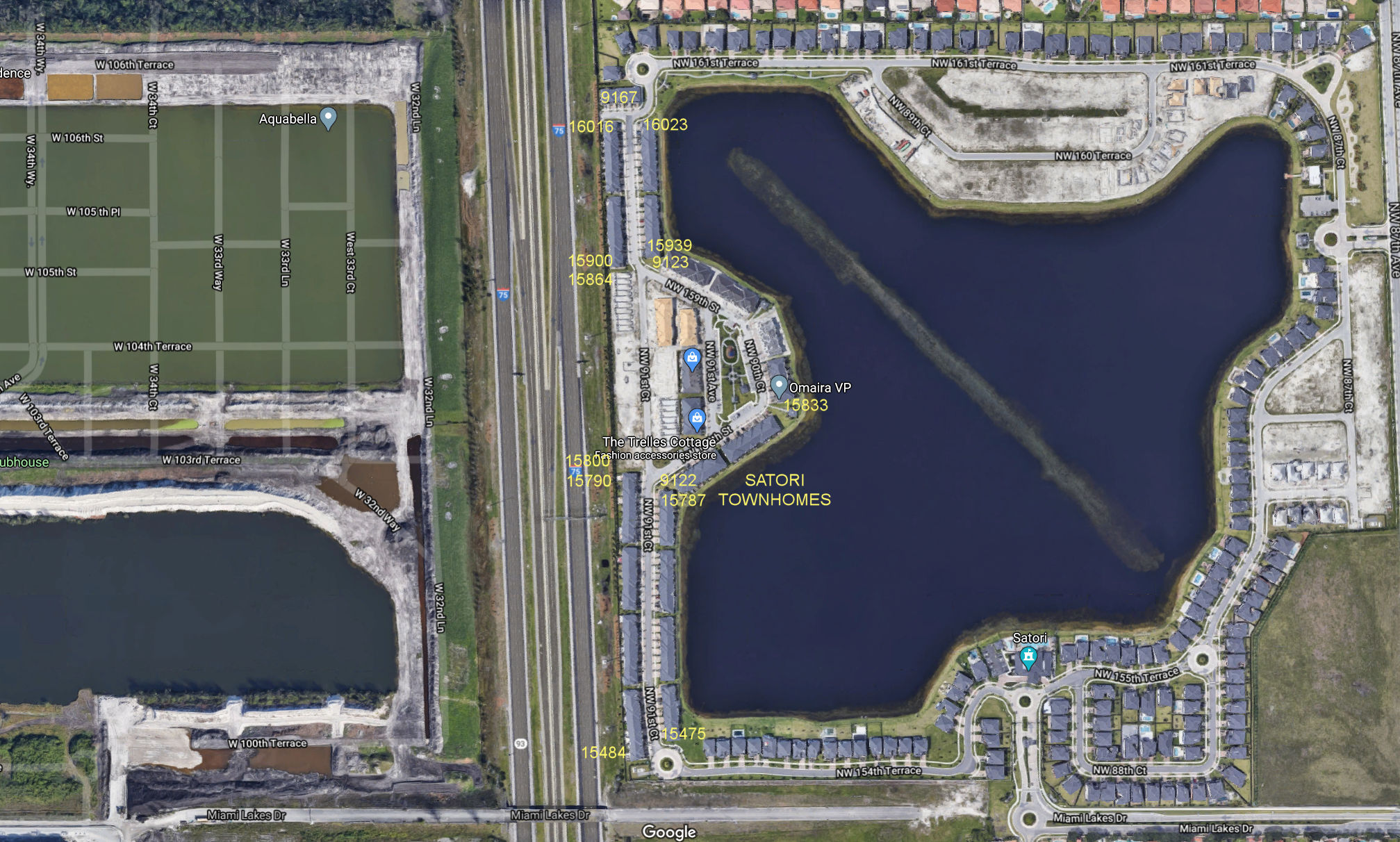 Aerial photo of Satori Townhomes