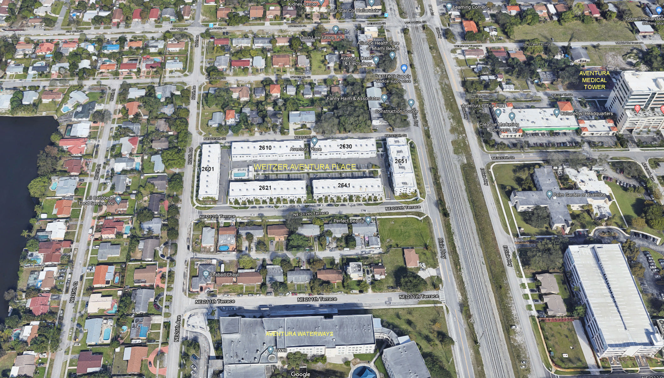 Aerial photo of Aventura Place