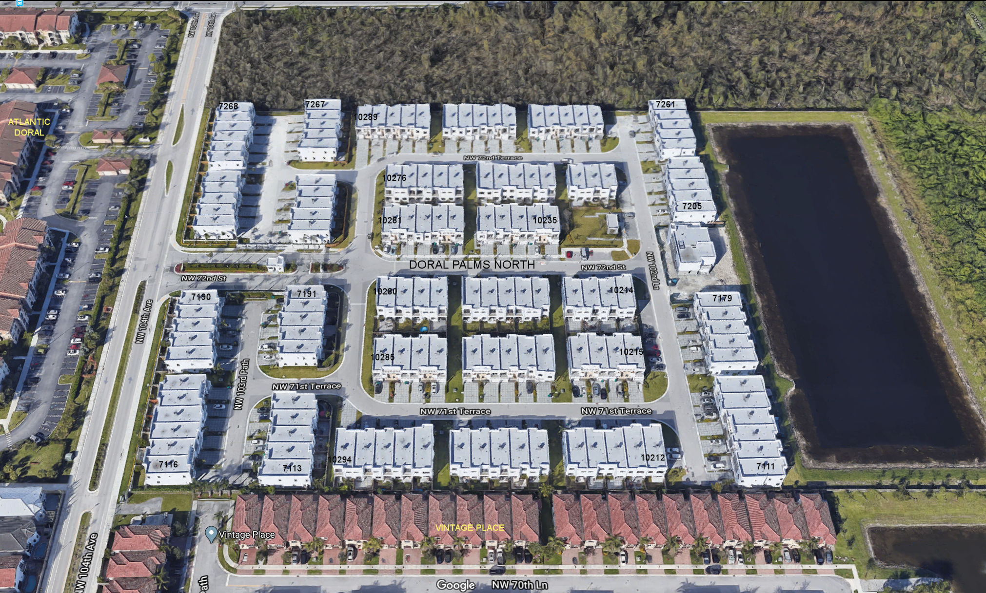 Aerial photo of Doral Palms North