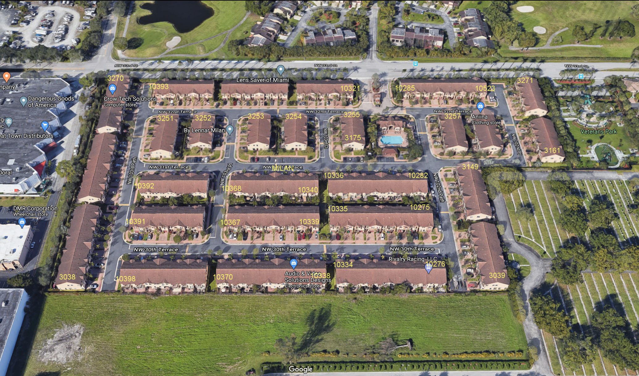 Aerial photo of Milan (Beacon at Doral)