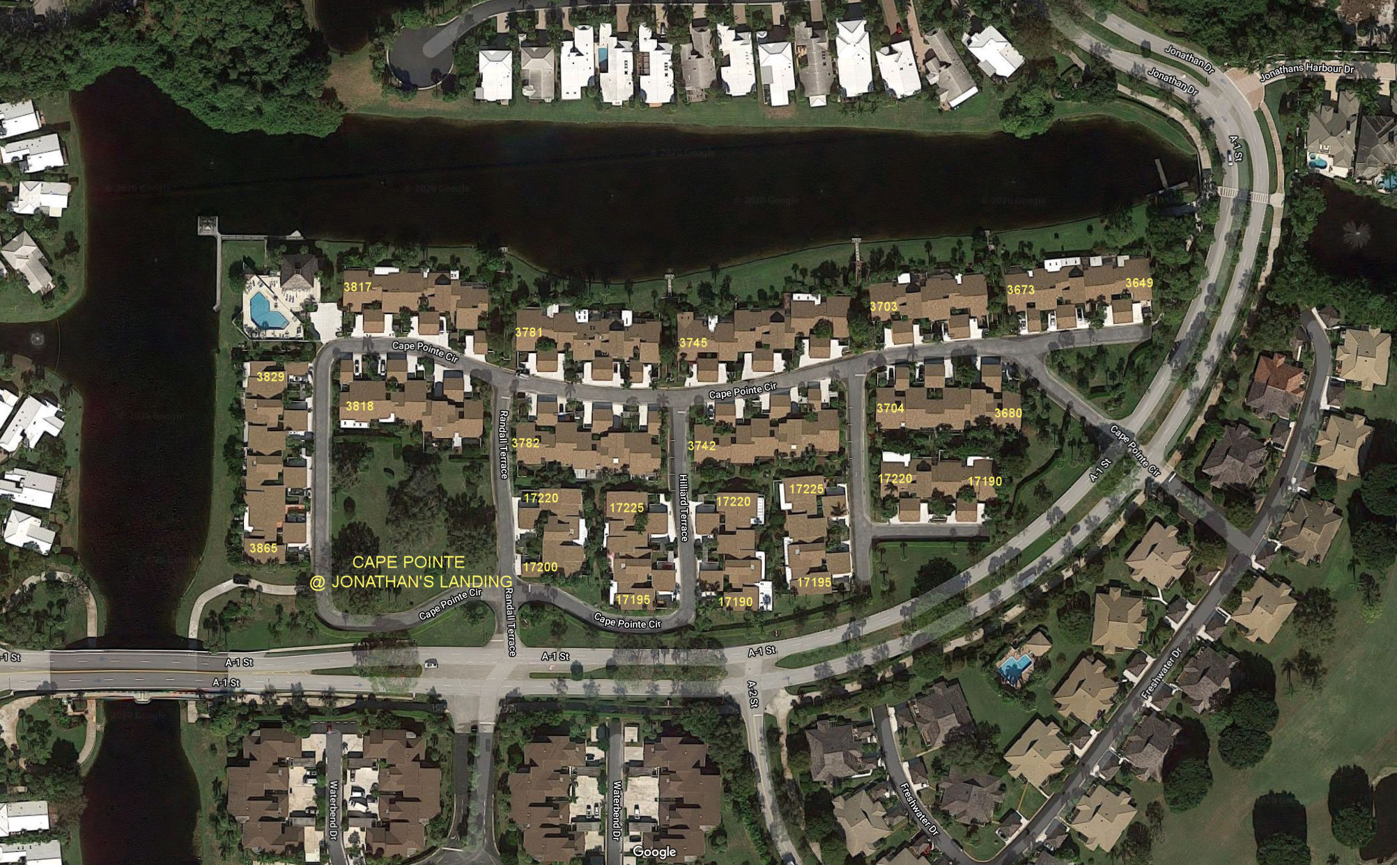 Aerial photo of Cape Pointe of Jonathan's Landing