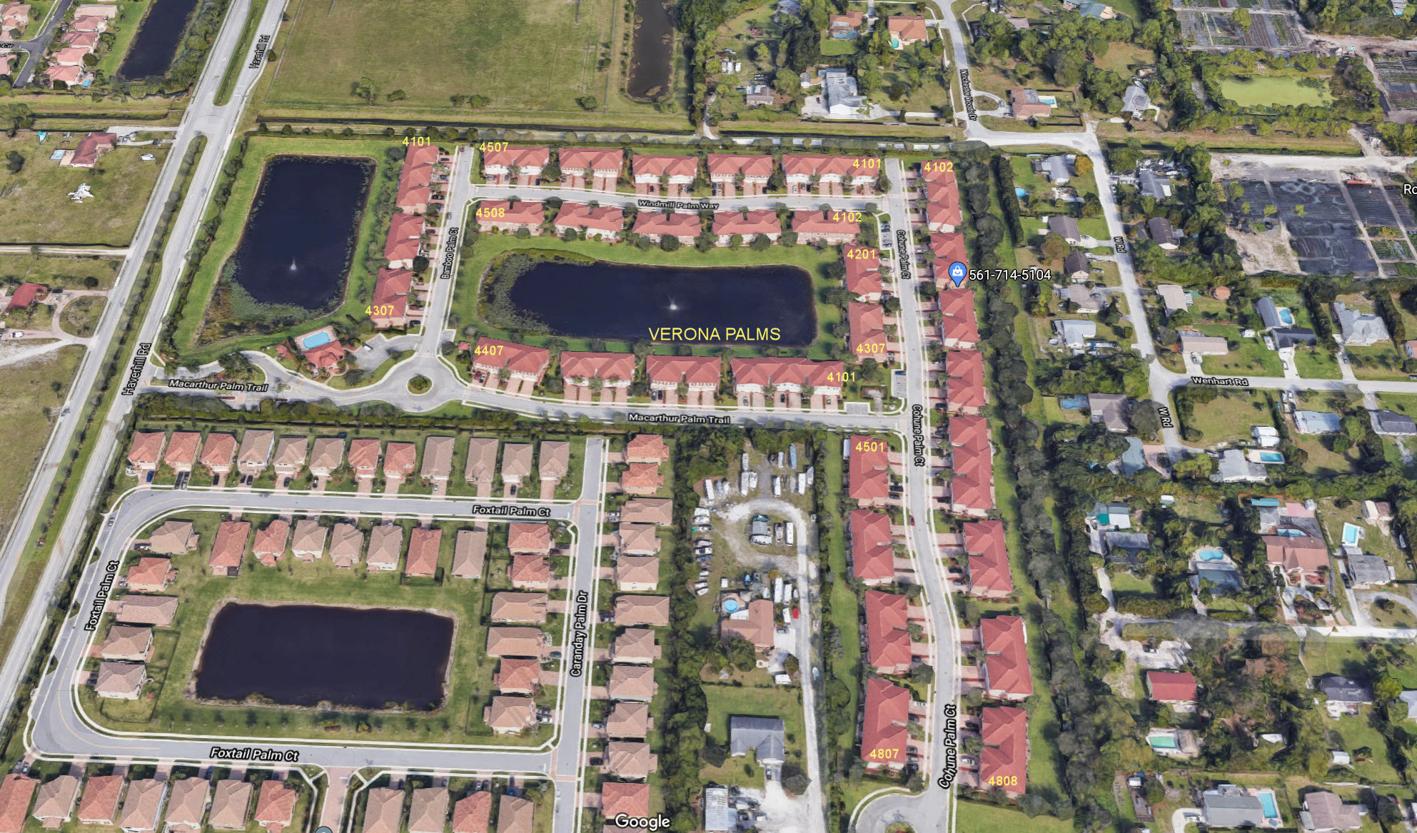 Aerial photo of Verona Palms