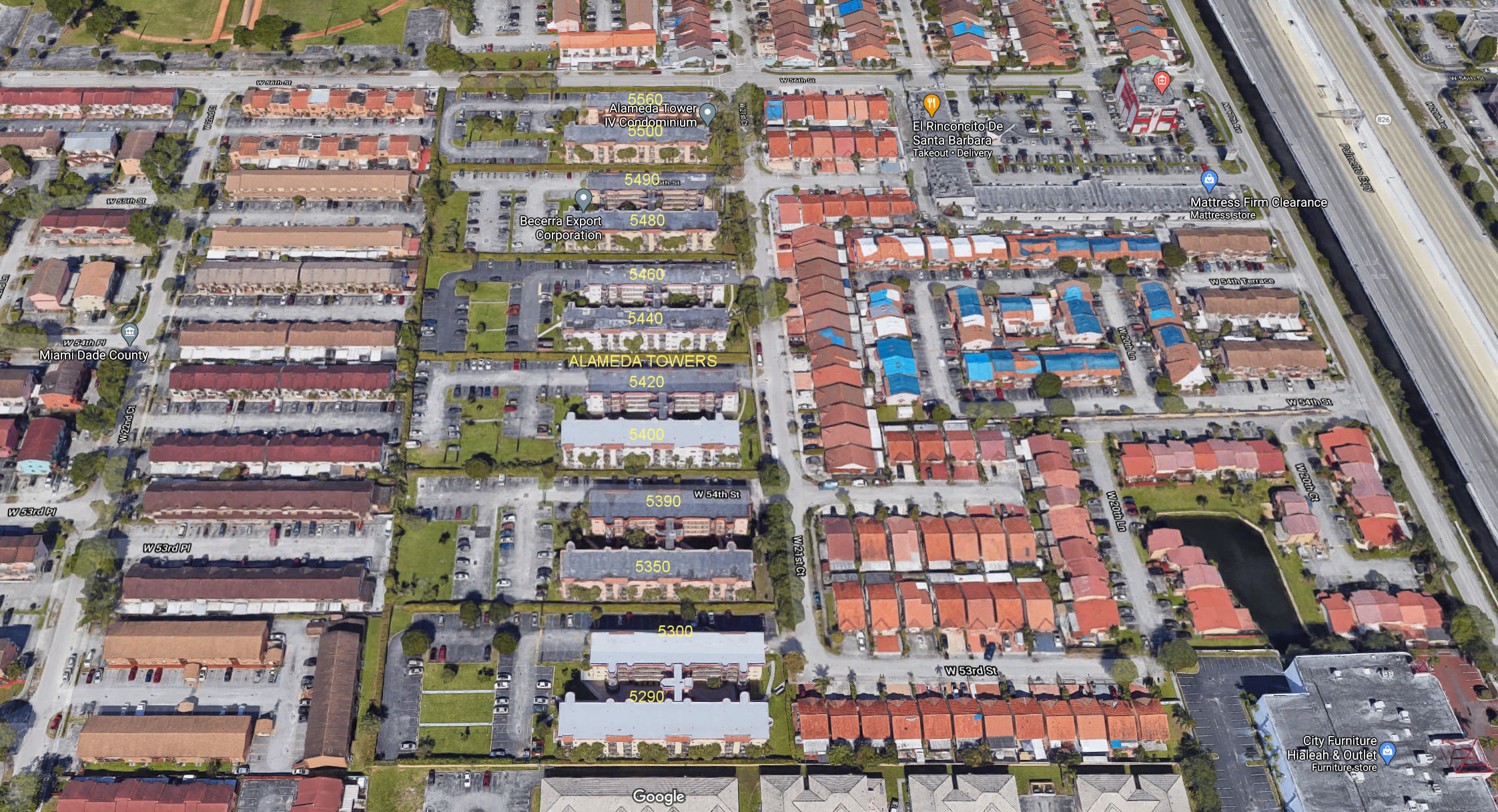 Aerial photo of Alameda Towers (1-6)