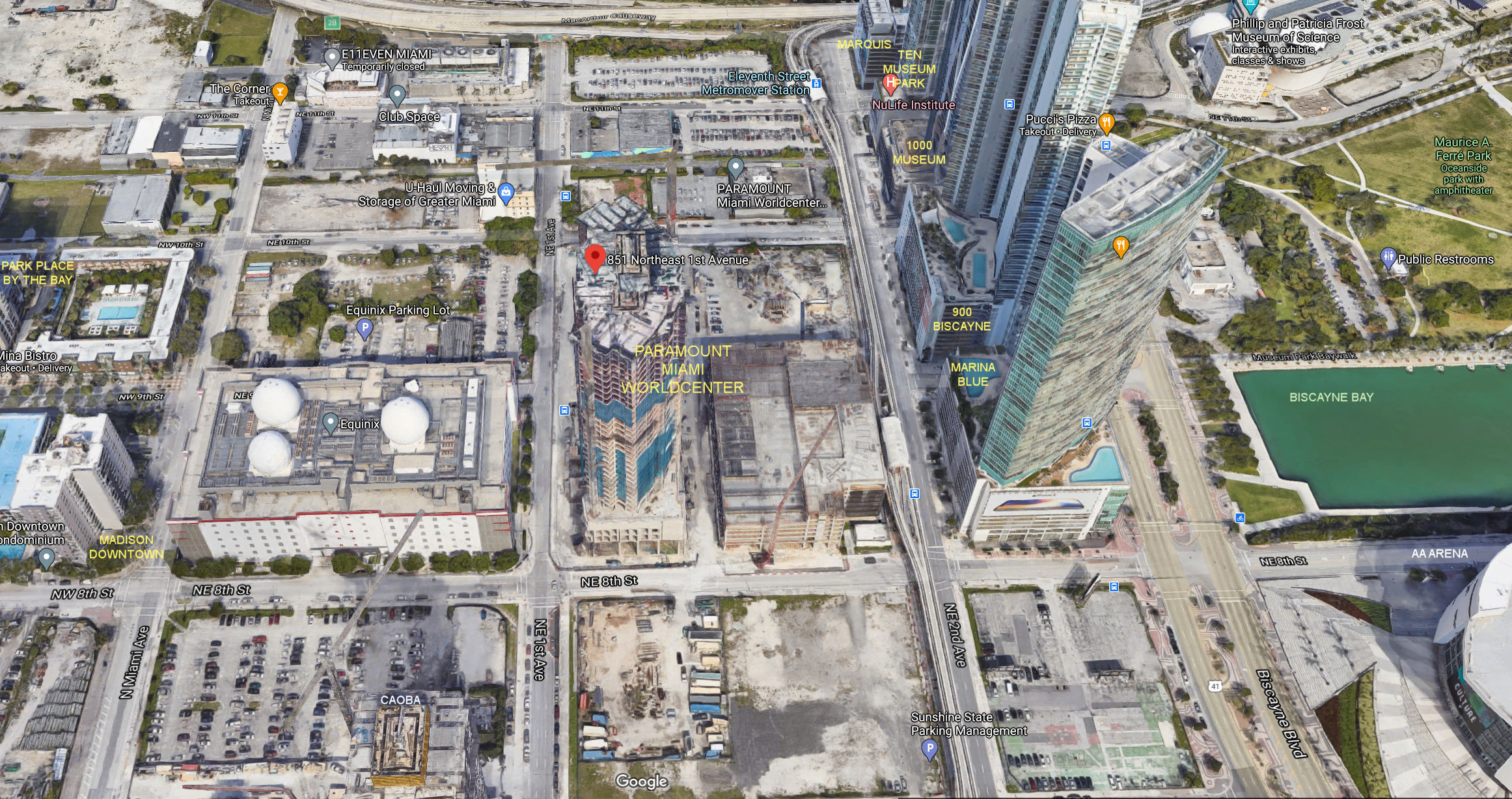 Aerial photo of Paramount Miami Worldcenter