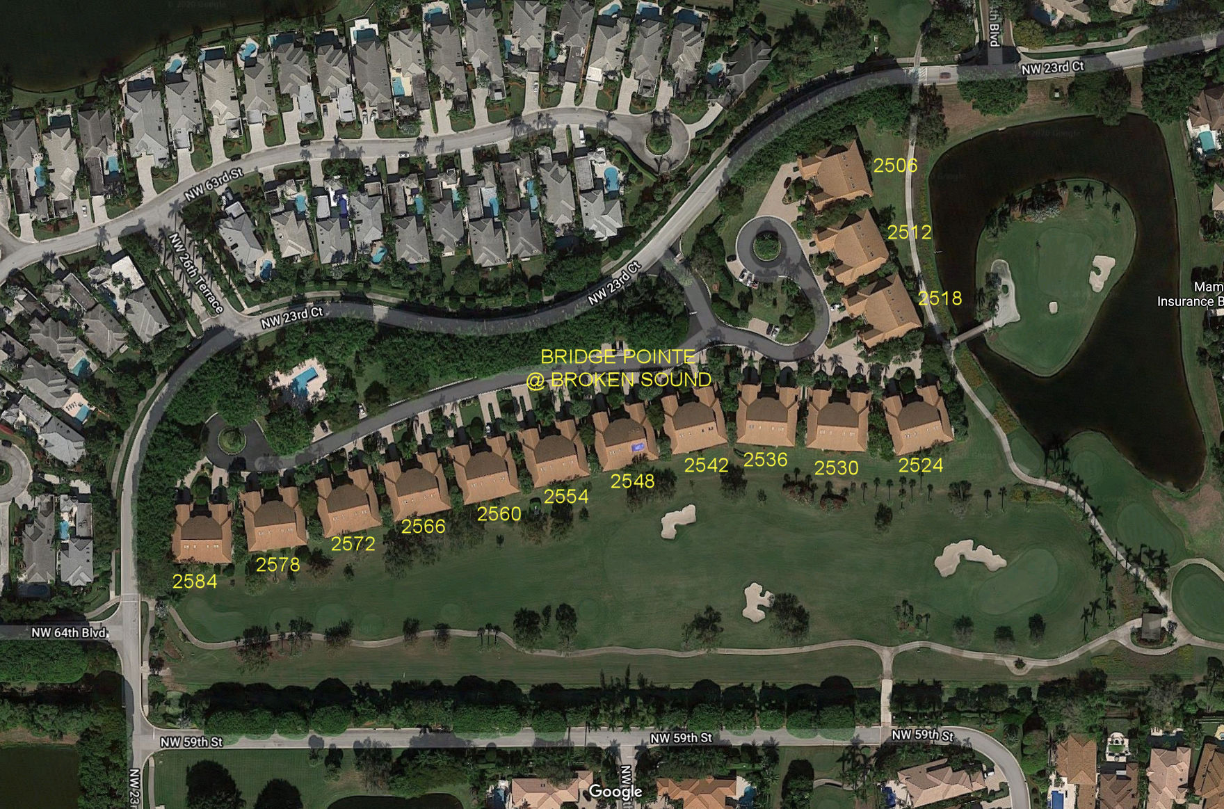 Aerial photo of Bridge Pointe at Broken Sound