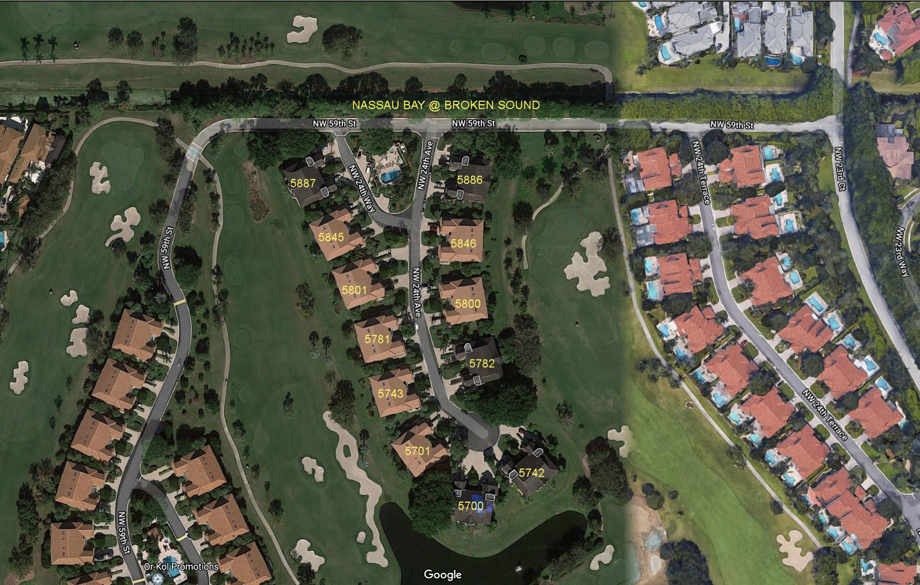 Aerial photo of Nassau Bay at Broken Sound