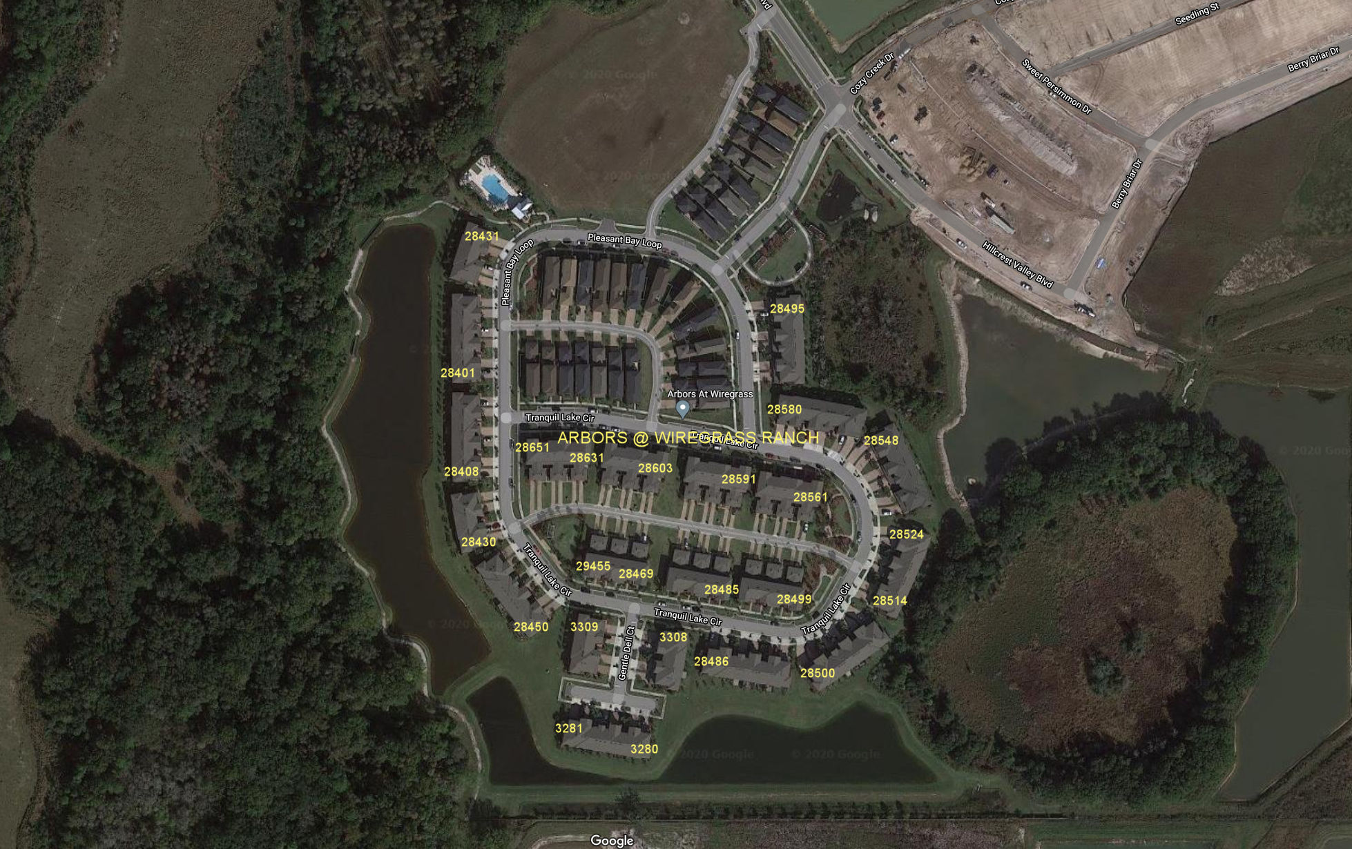 Aerial photo of Arbors at Wiregrass Ranch