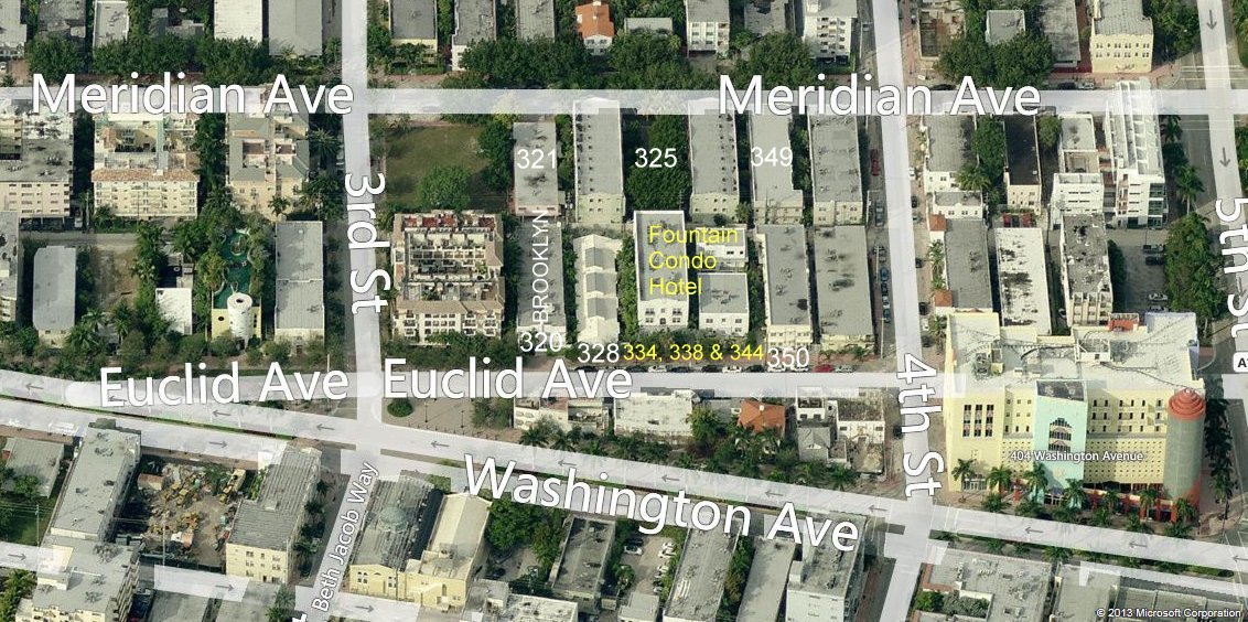 Aerial photo of Fountain South Beach