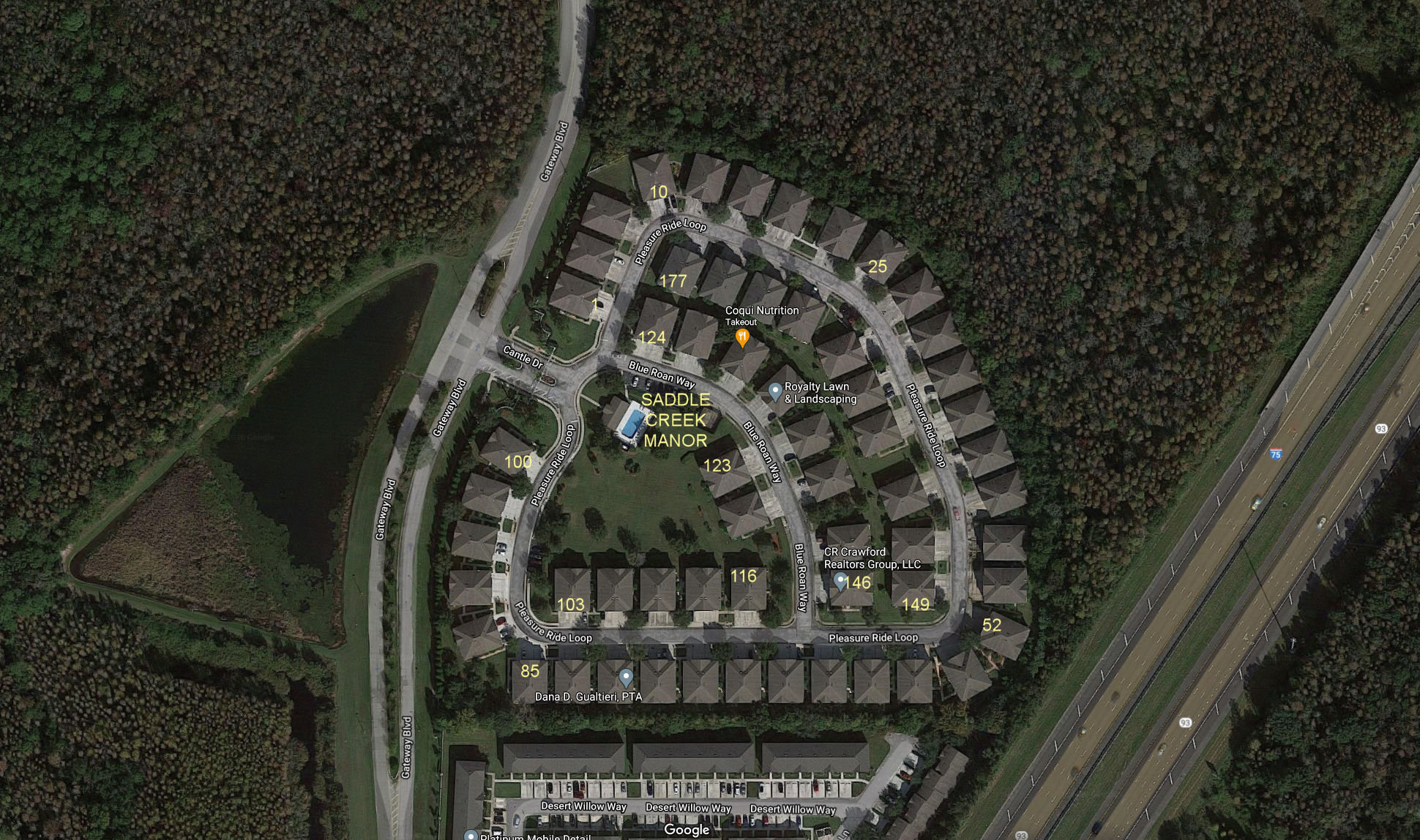 Aerial photo of Saddle Creek Manor