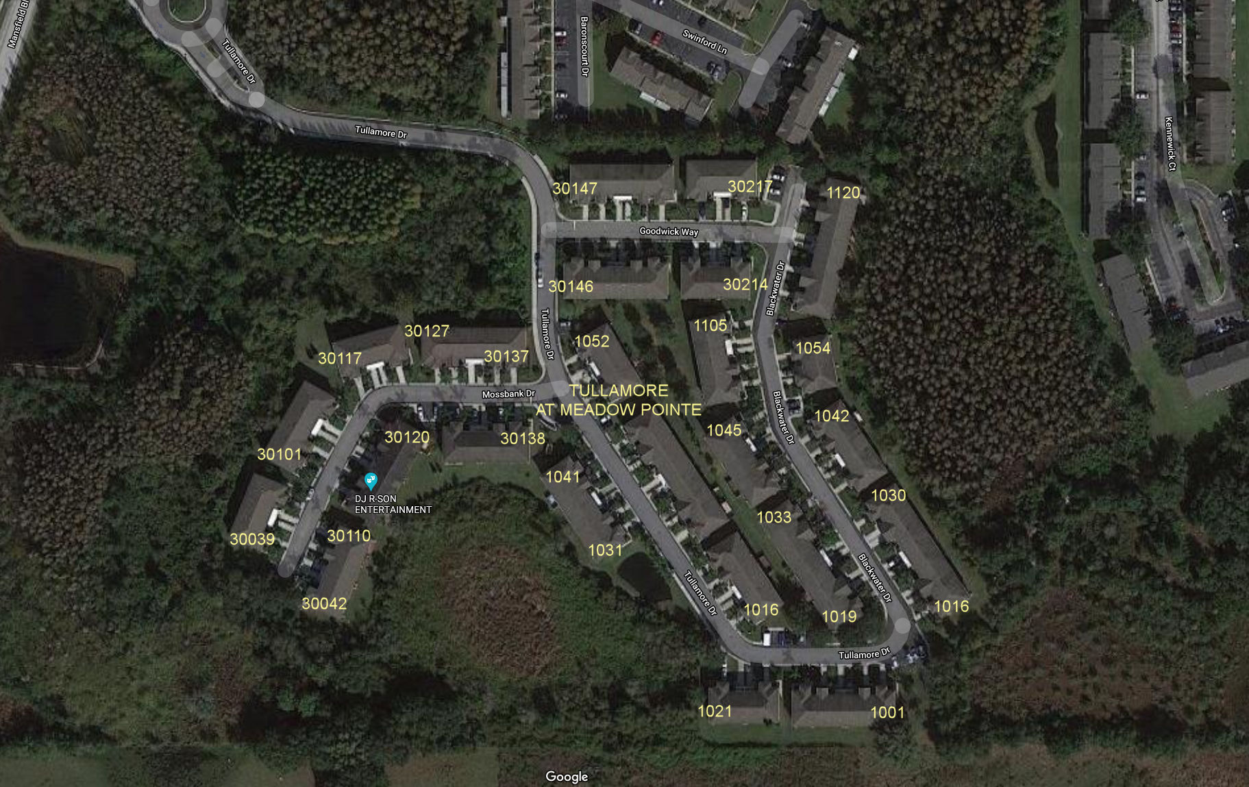 Aerial photo of Tullamore at Meadow Pointe