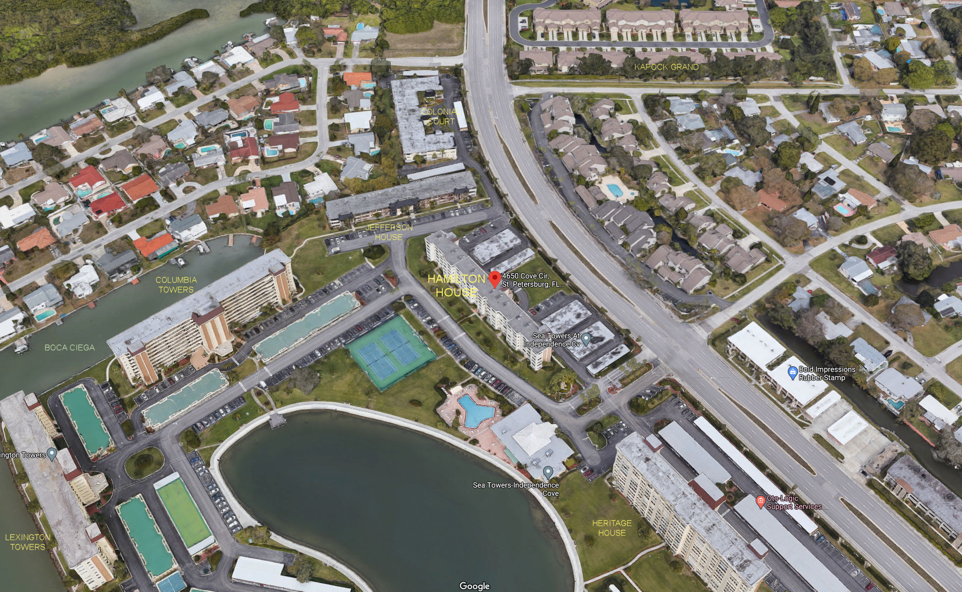 Aerial photo of Hamilton House (Sea Towers)
