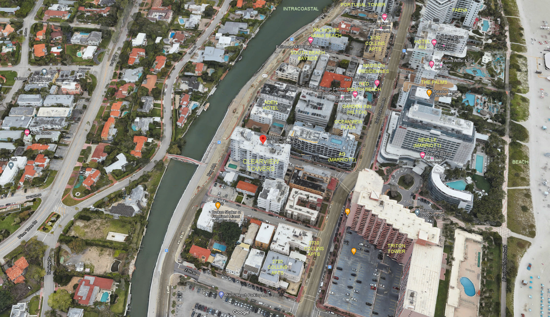 Aerial photo of Clearview Towers