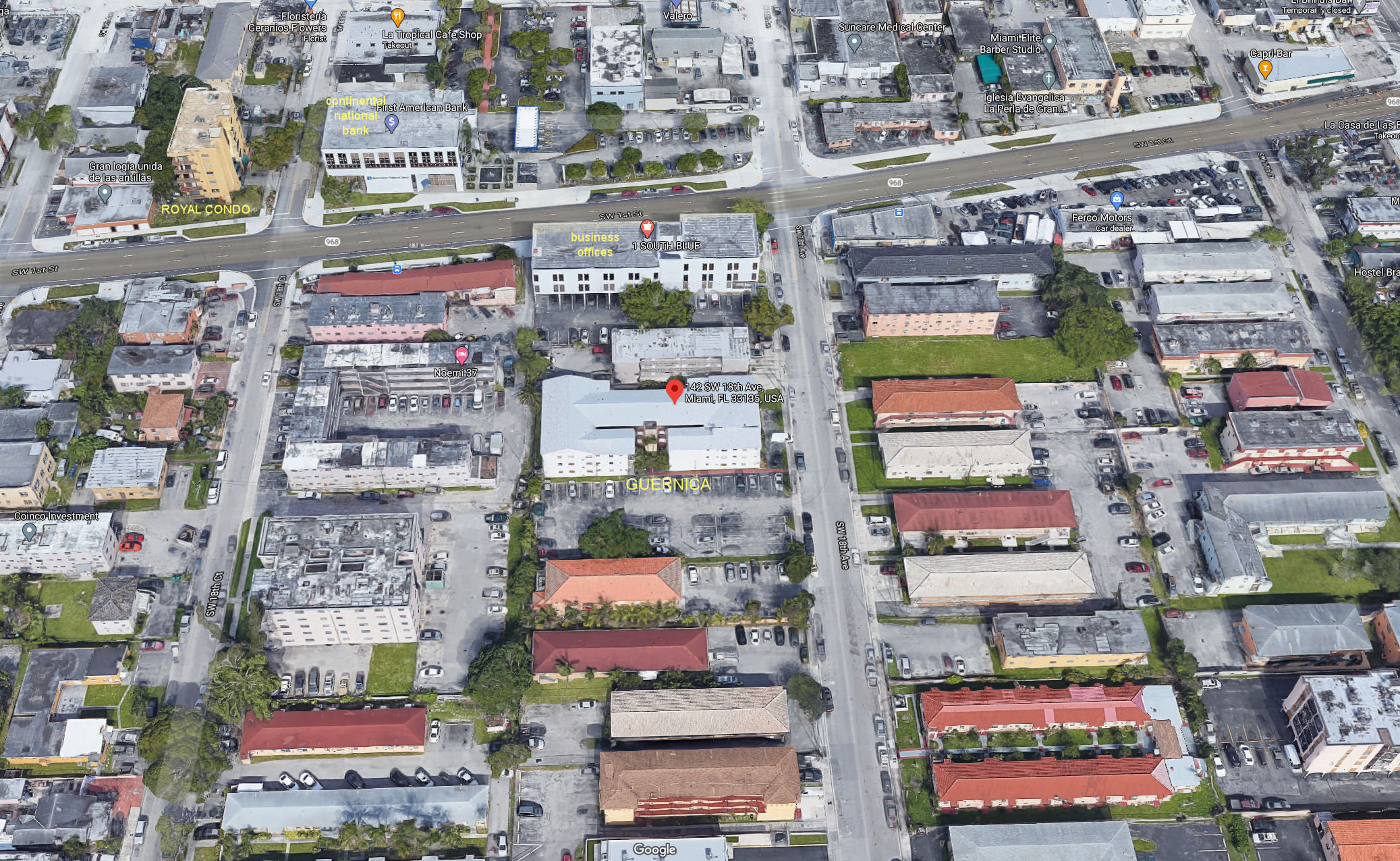 Aerial photo of Guernica