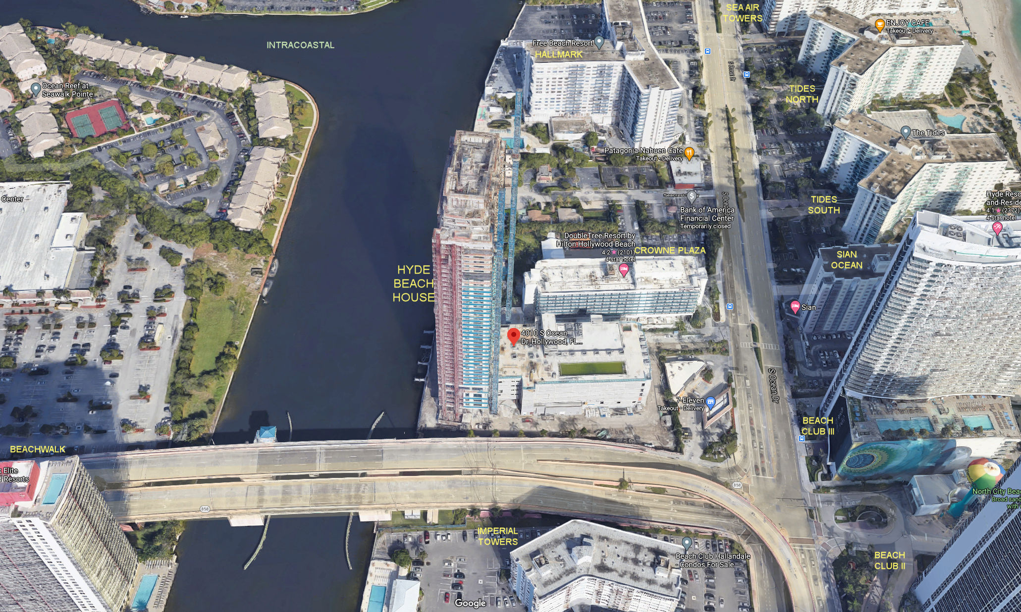 Aerial photo of Hyde Beach House