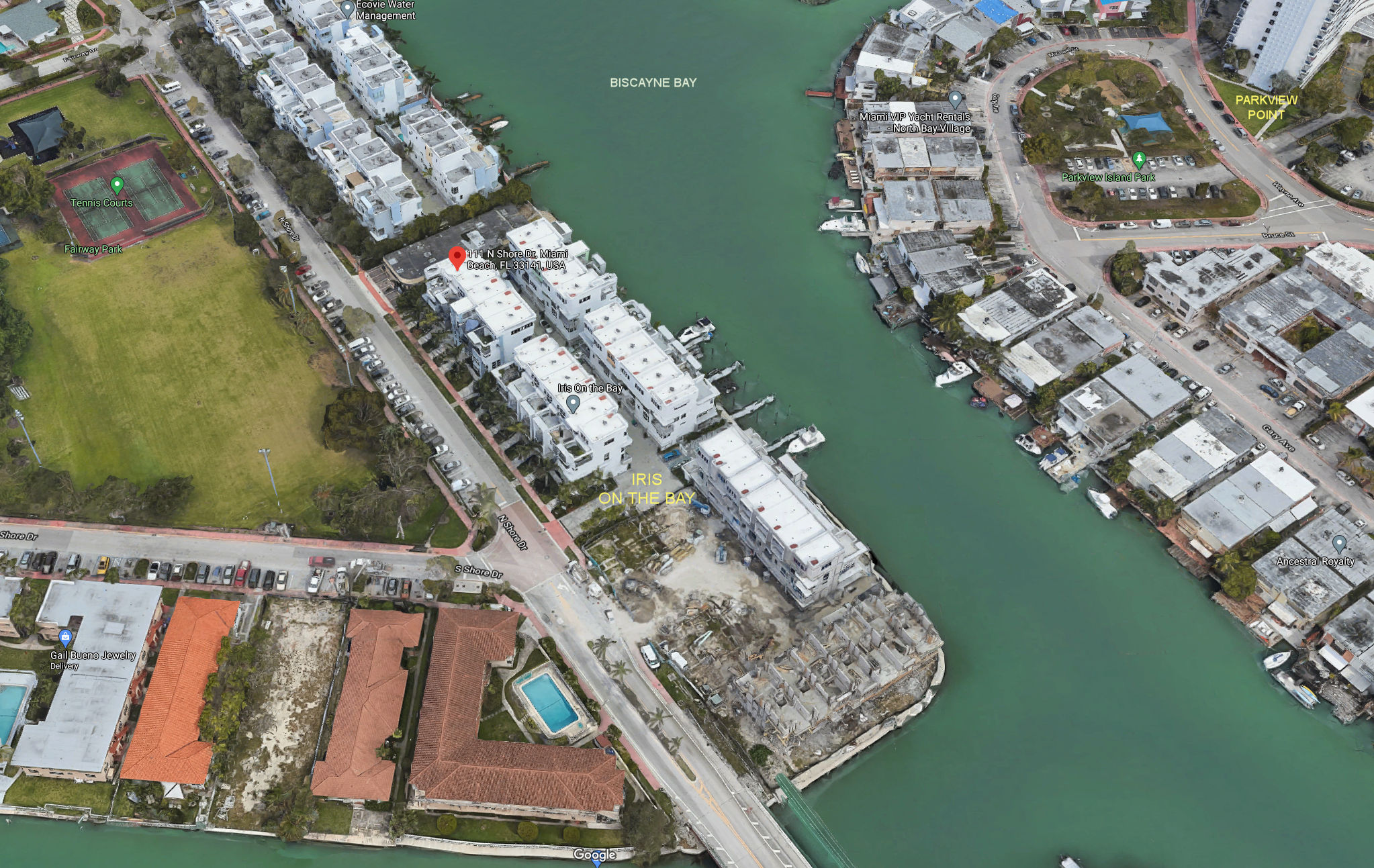 Aerial photo of Iris on the Bay