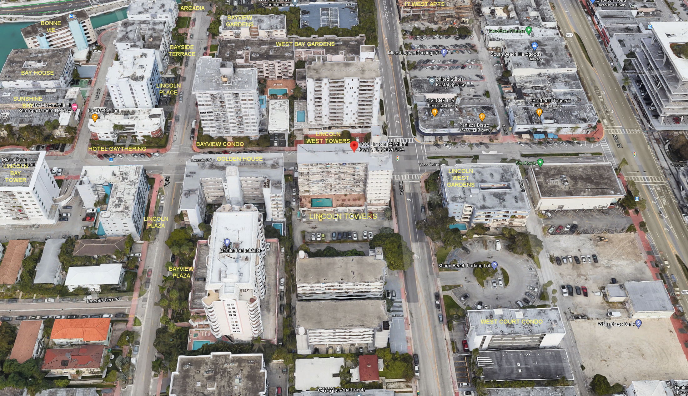 Aerial photo of Lincoln Towers