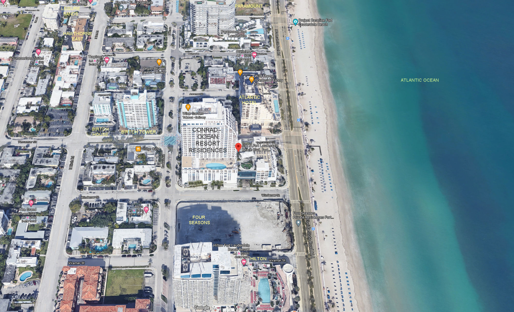 Aerial photo of Ocean Resort Residences (Conrad)