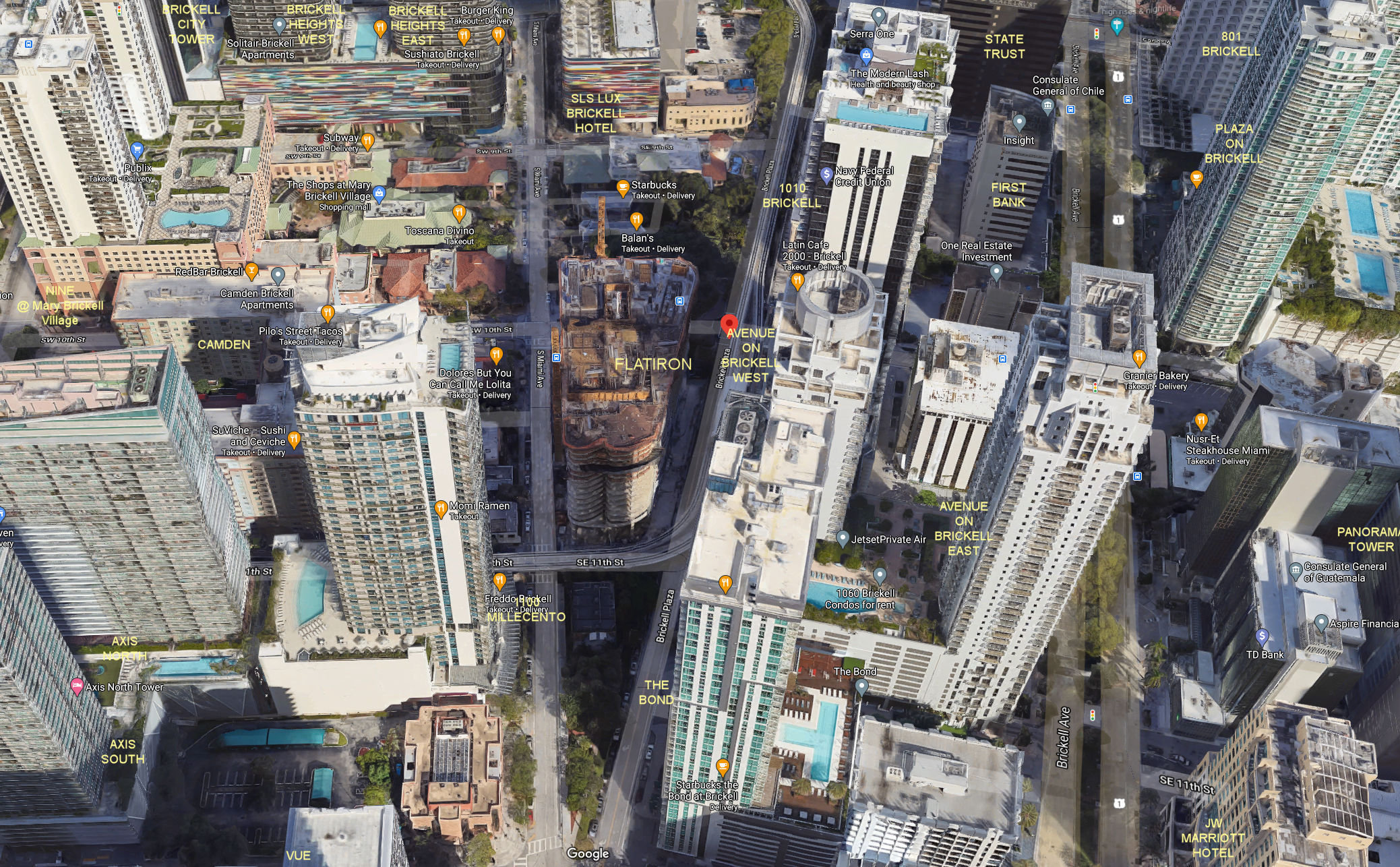 Aerial photo of Brickell Flatiron