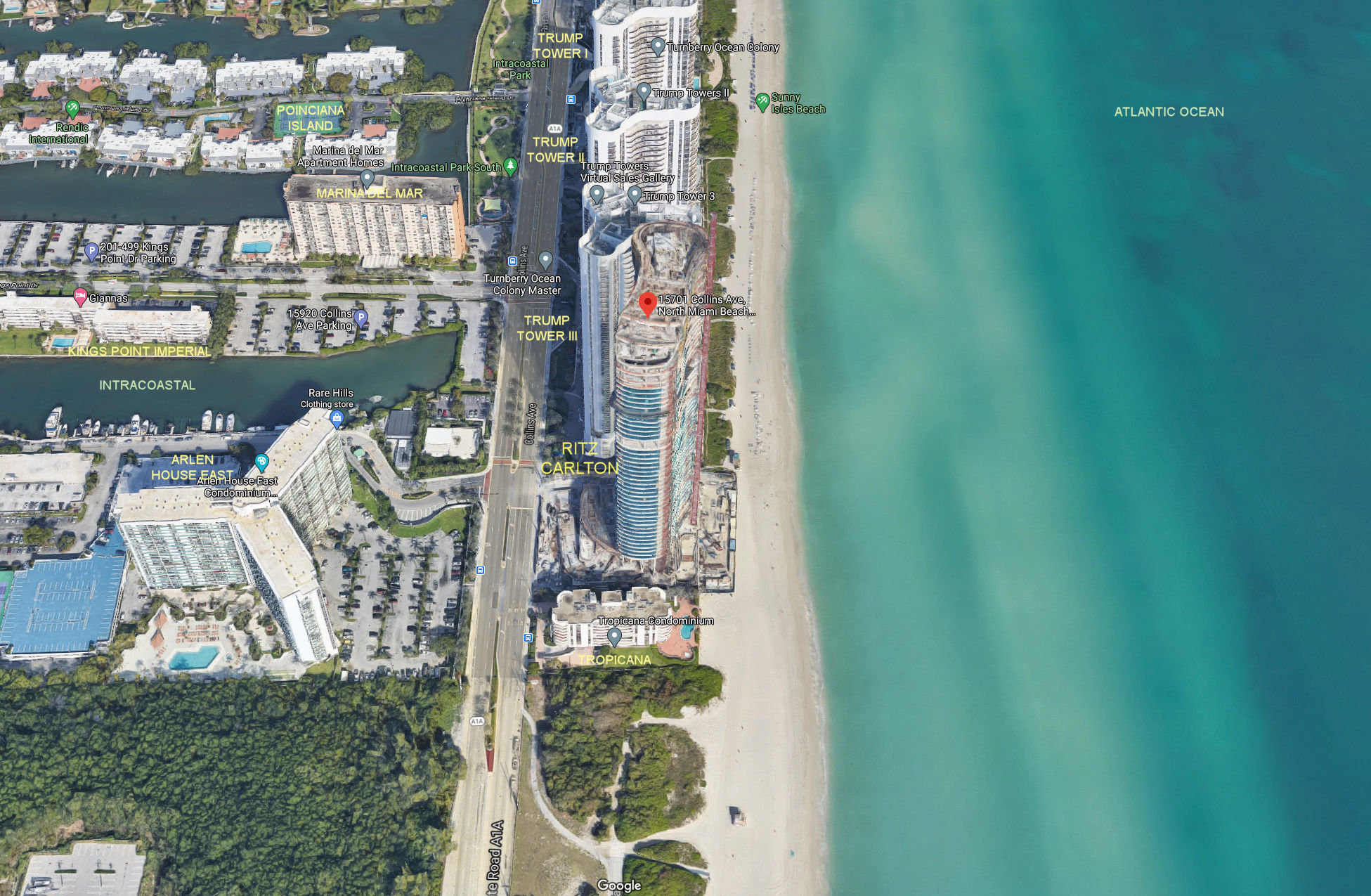 Aerial photo of Ritz Carlton - Sunny Isles