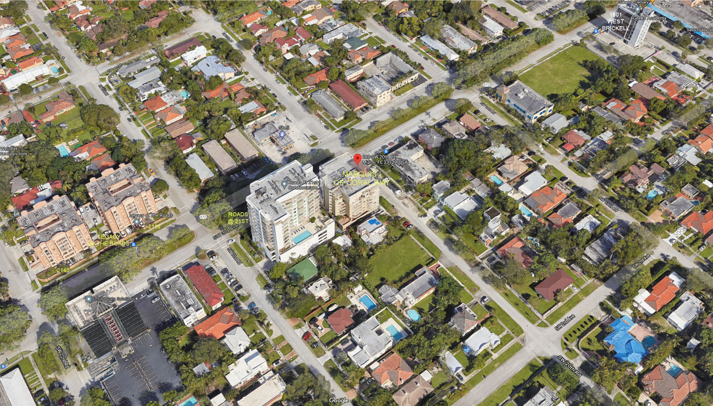 Aerial photo of Marquis I of Coral Way