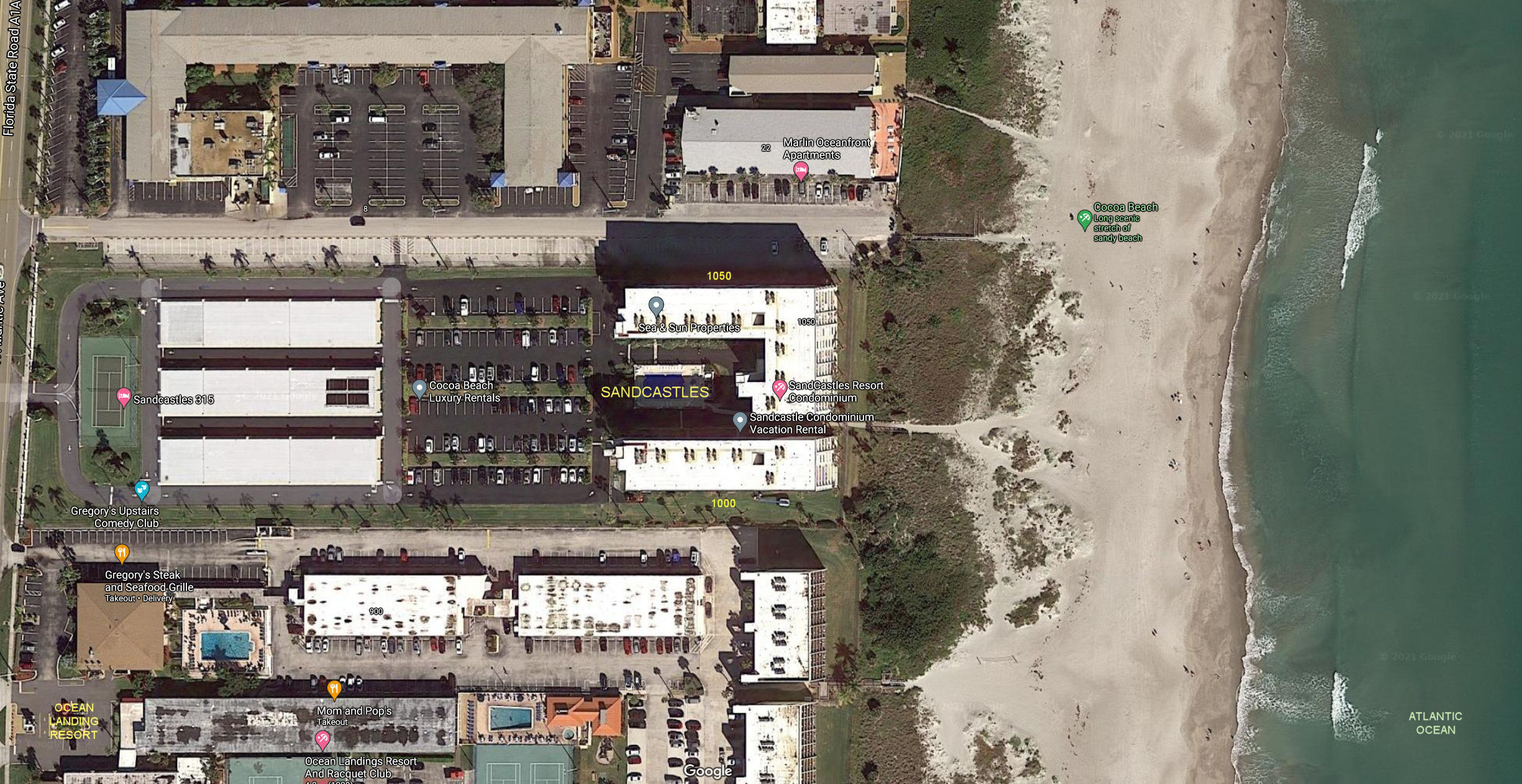 Aerial photo of Sand Castles