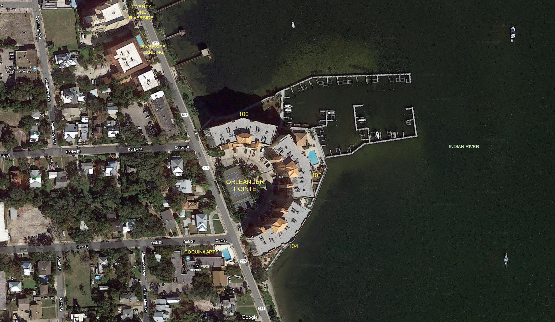 Aerial photo of Orleander Pointe 100-102-104