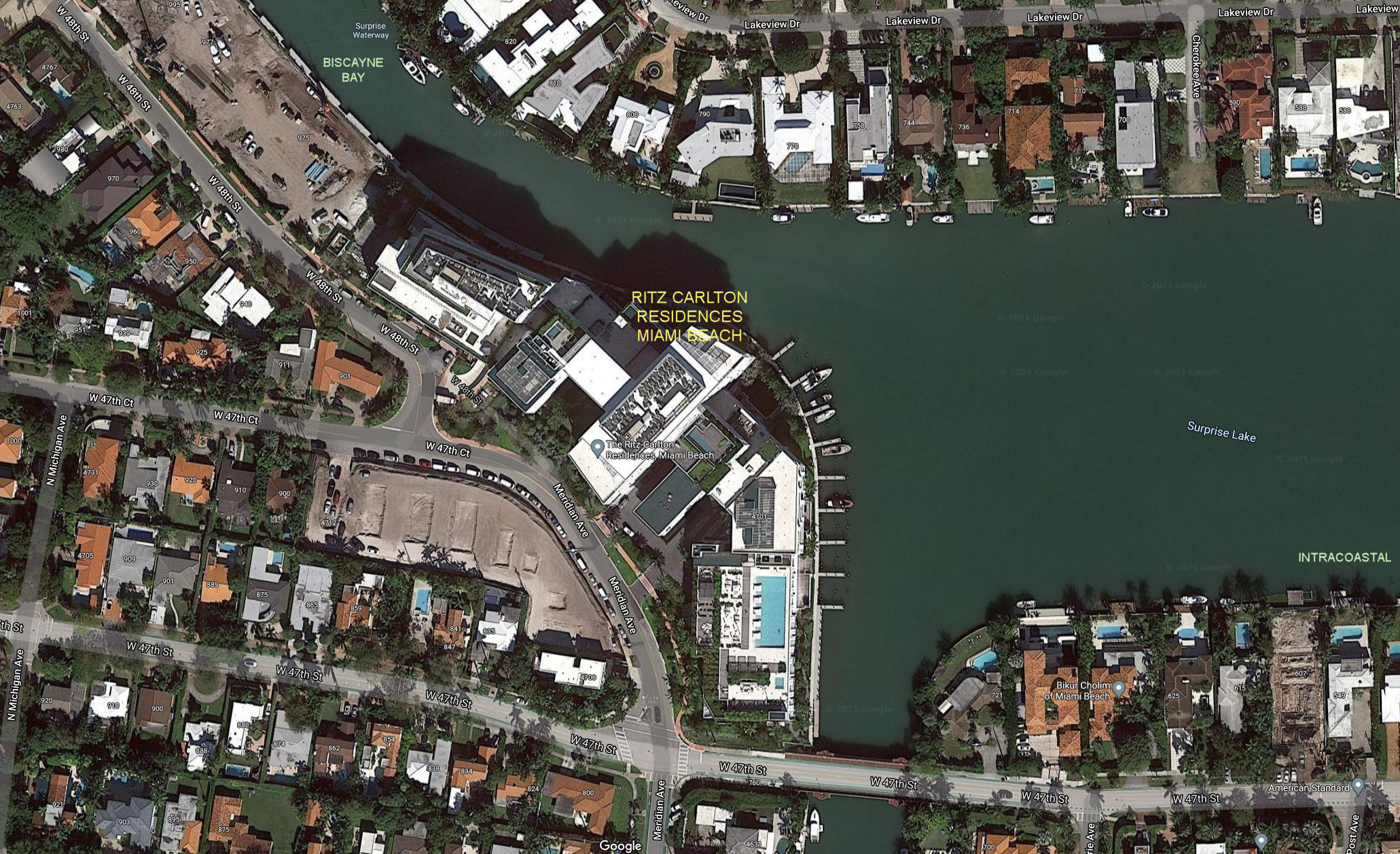 Aerial photo of Ritz Carlton Residences Miami Beach