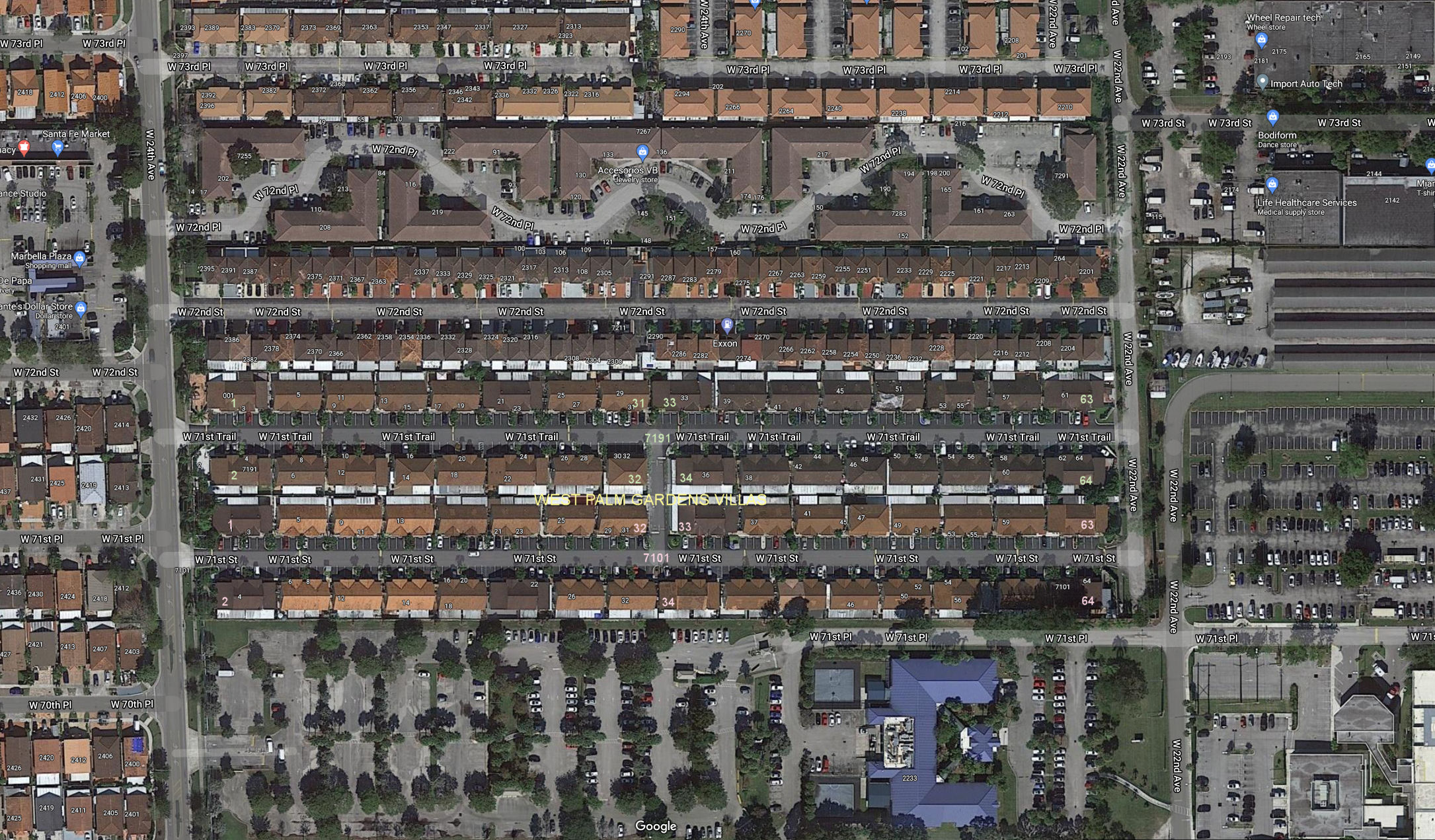 Aerial photo of West Palm Gardens Villas II