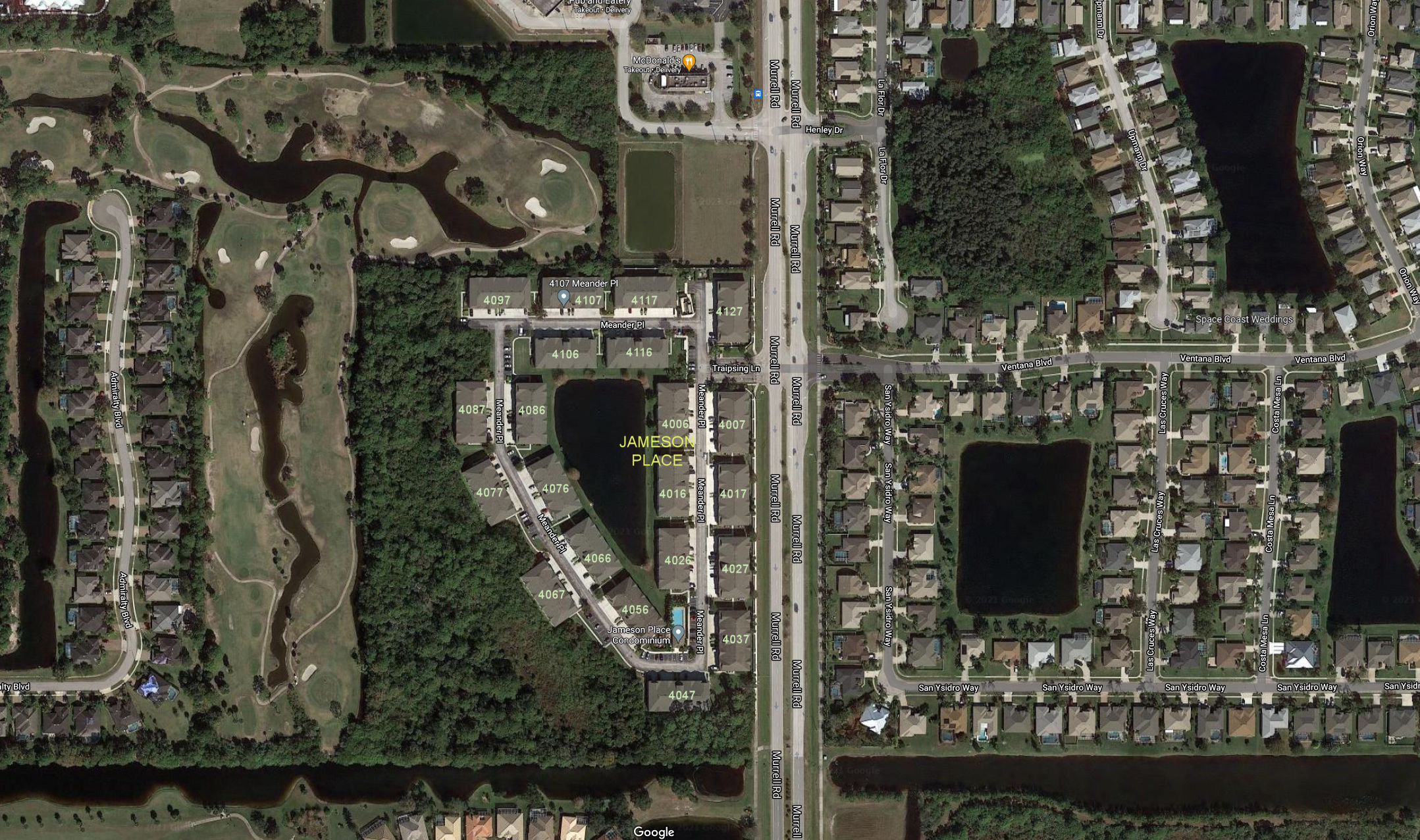 Aerial photo of Jameson Place