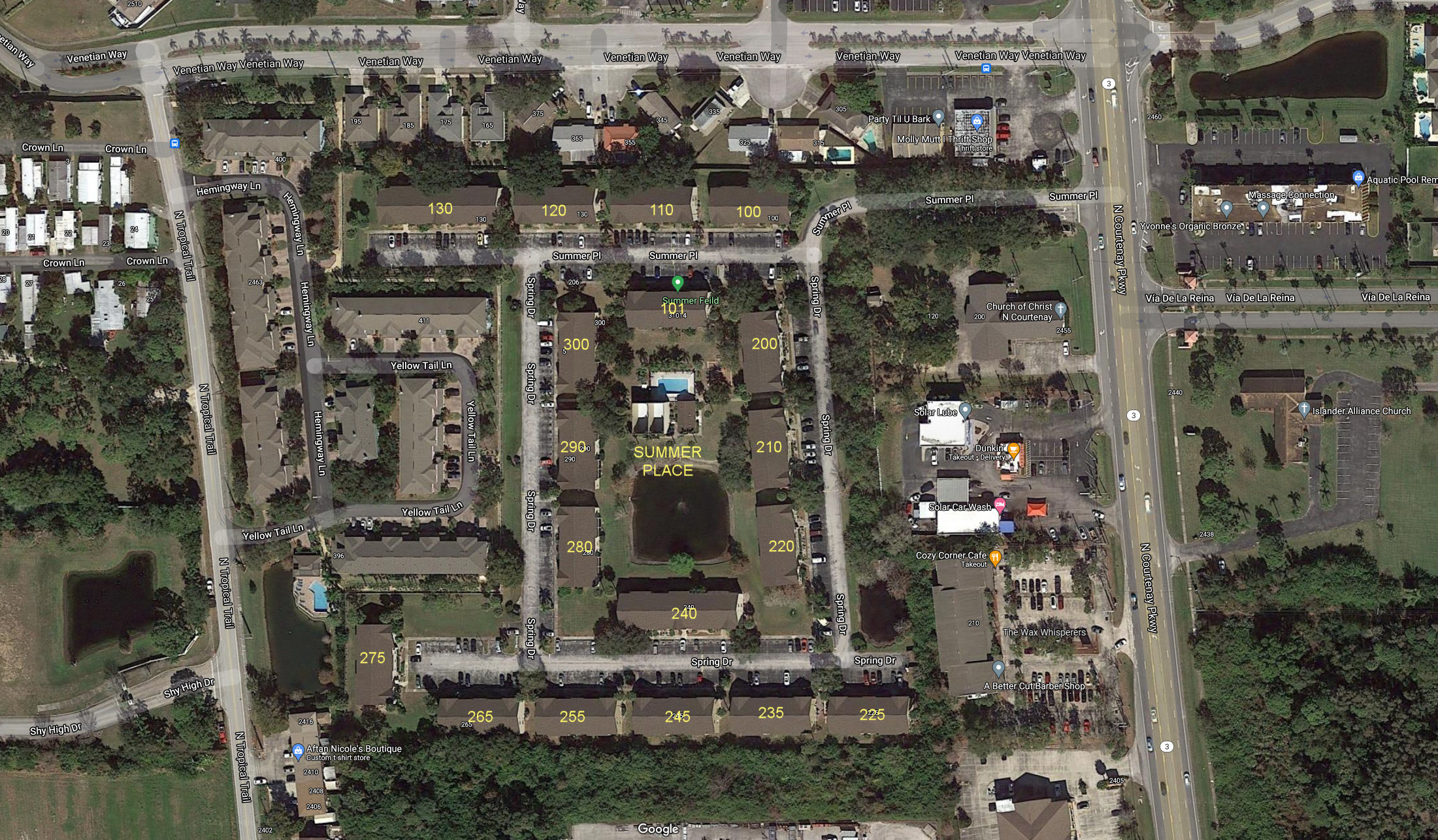 Aerial photo of Summer Place