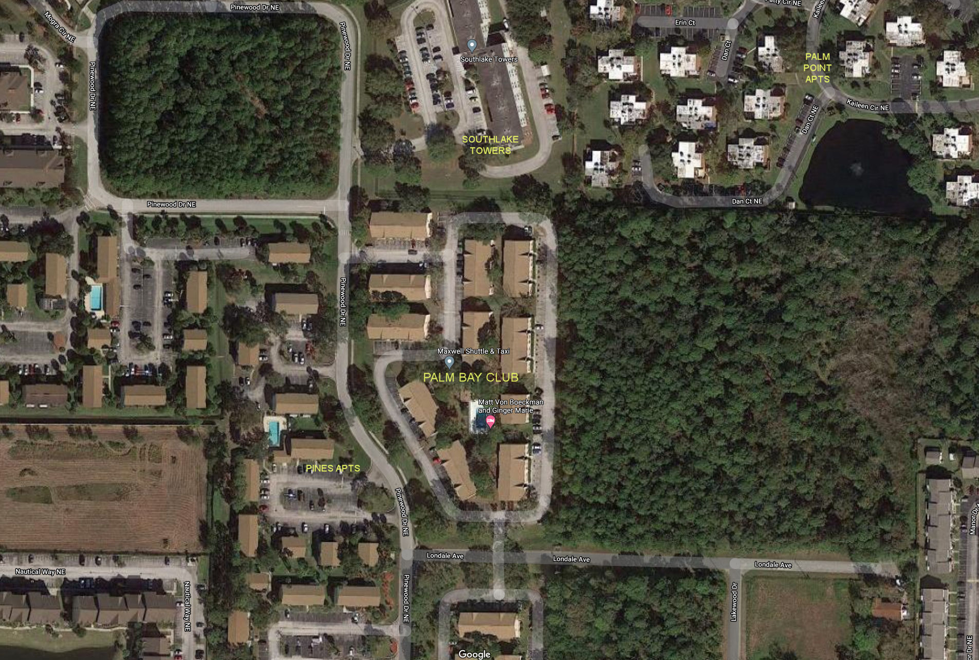 Aerial photo of Palm Bay Club