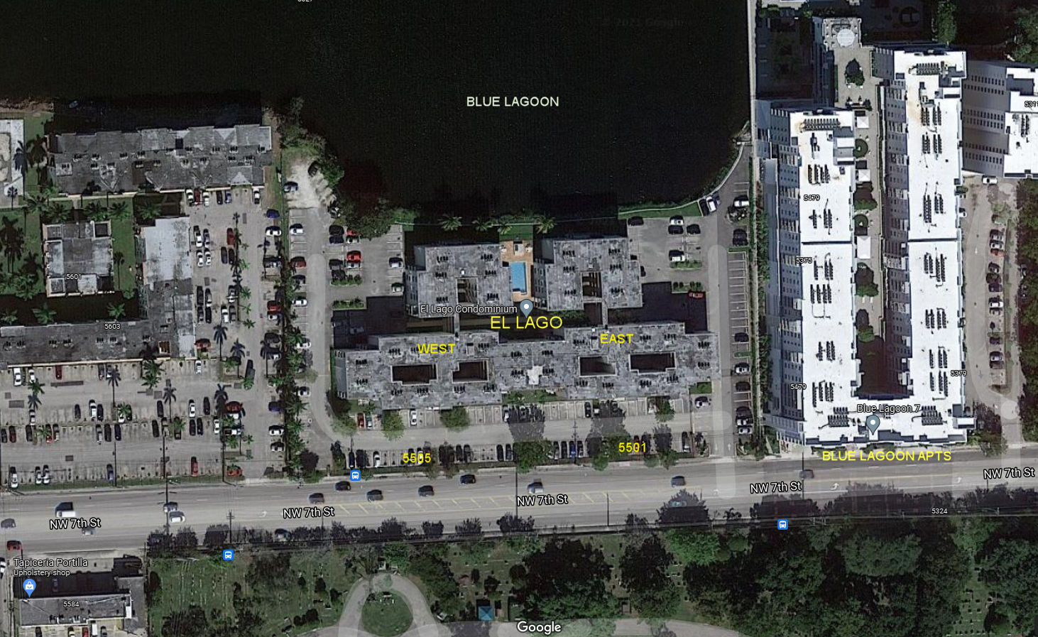 Aerial photo of el Lago (East&West)