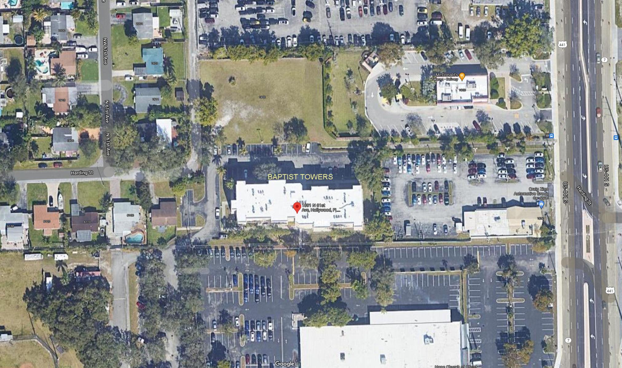 Aerial photo of Baptist Towers