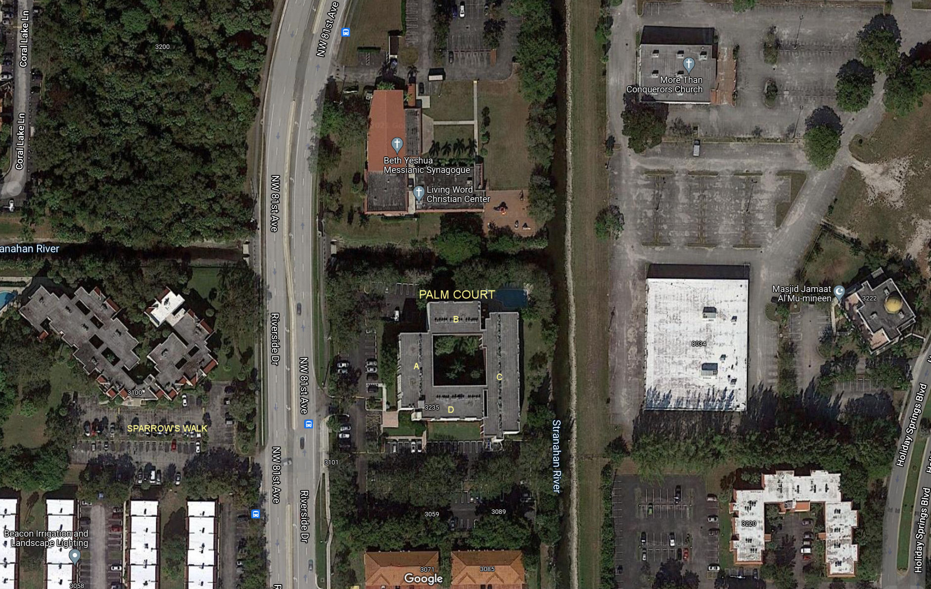 Aerial photo of Palm Court